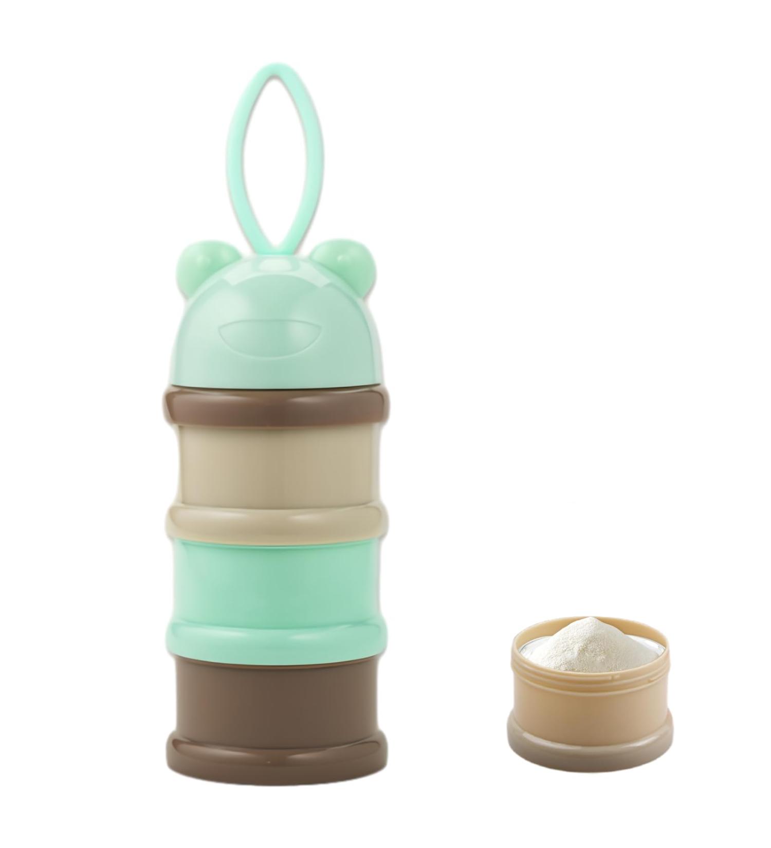 Bezavea 3-Layer Baby Milk Powder Dispenser & Formula Storage Container - 120ml Portable Green Travel Feeding Storage - Buy Online on GoSupps.com