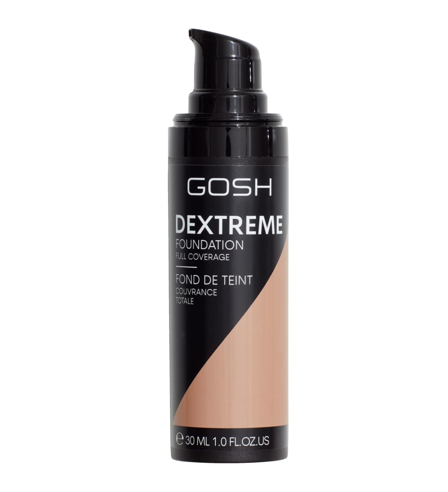 GOSH Dextreme Full Coverage Foundation 30 ml I Moisturizing Liquid Makeup for Flawless Complexion I Vegan Makeup with High Coverage I Covers Pimples and Dark Circles (004 Natural) - Buy Online on GoSupps.com