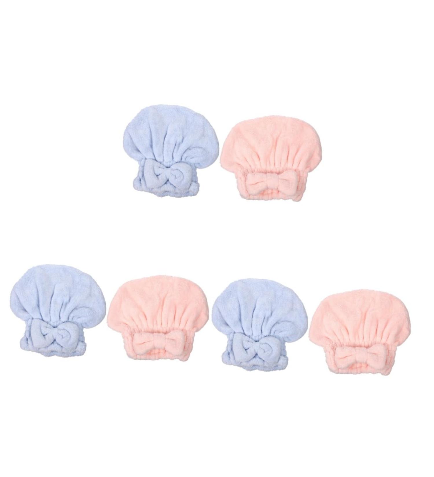 FRCOLOR 6 Pcs Coral Fleece Dry Hair Hat Night Sleep Cap Bowknot Bath Absorbent Hat Water Absorption Hair Hat Wrapped Bath Cap Hair Turbans for Women Washing Girl Hat Pumpkin Miss Hair Ring - Buy Online on GoSupps.com