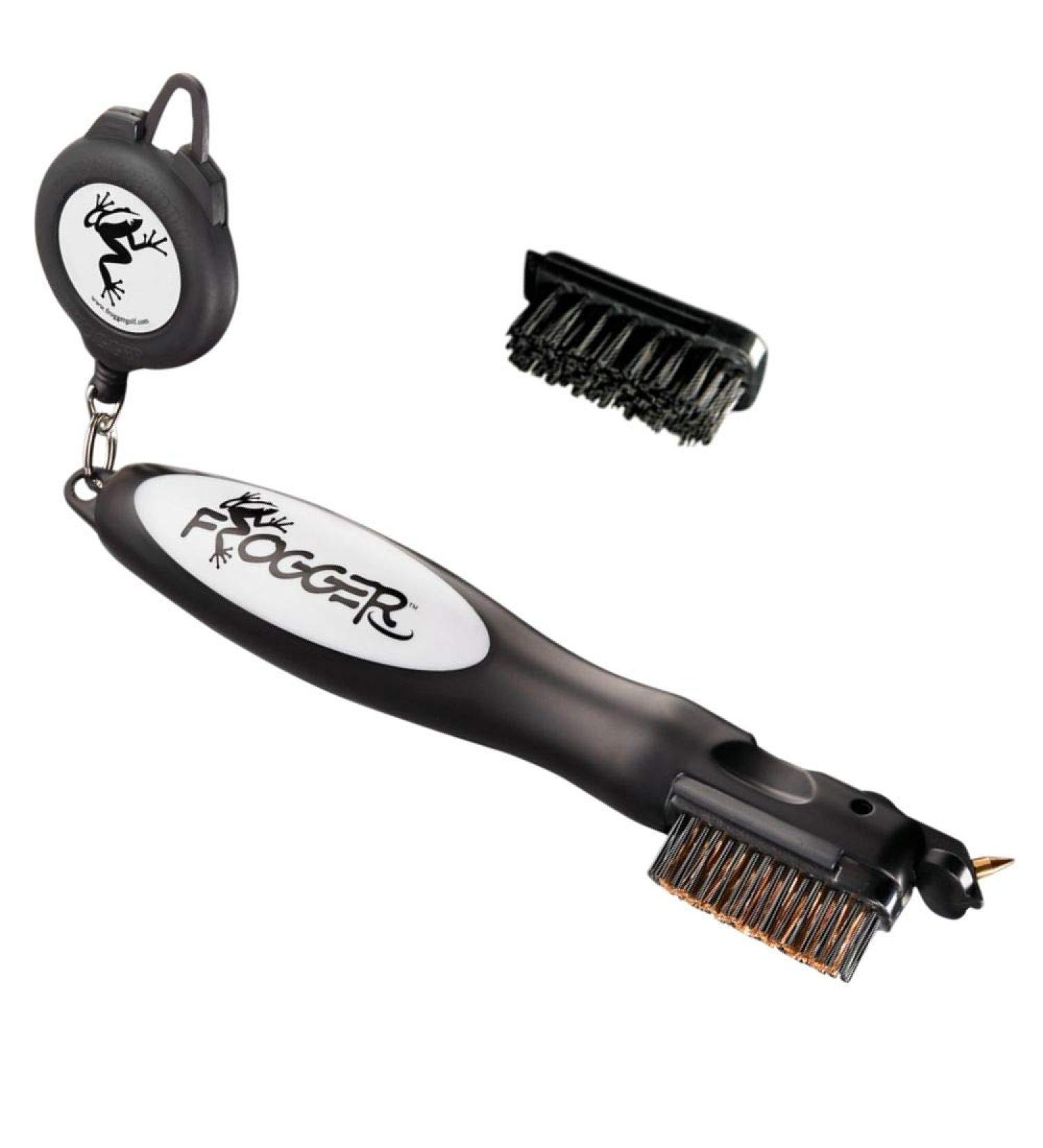 Frogger Golf BrushPro Retractable Club Brush with Groove Cleaner - Gray - Buy Online on GoSupps.com