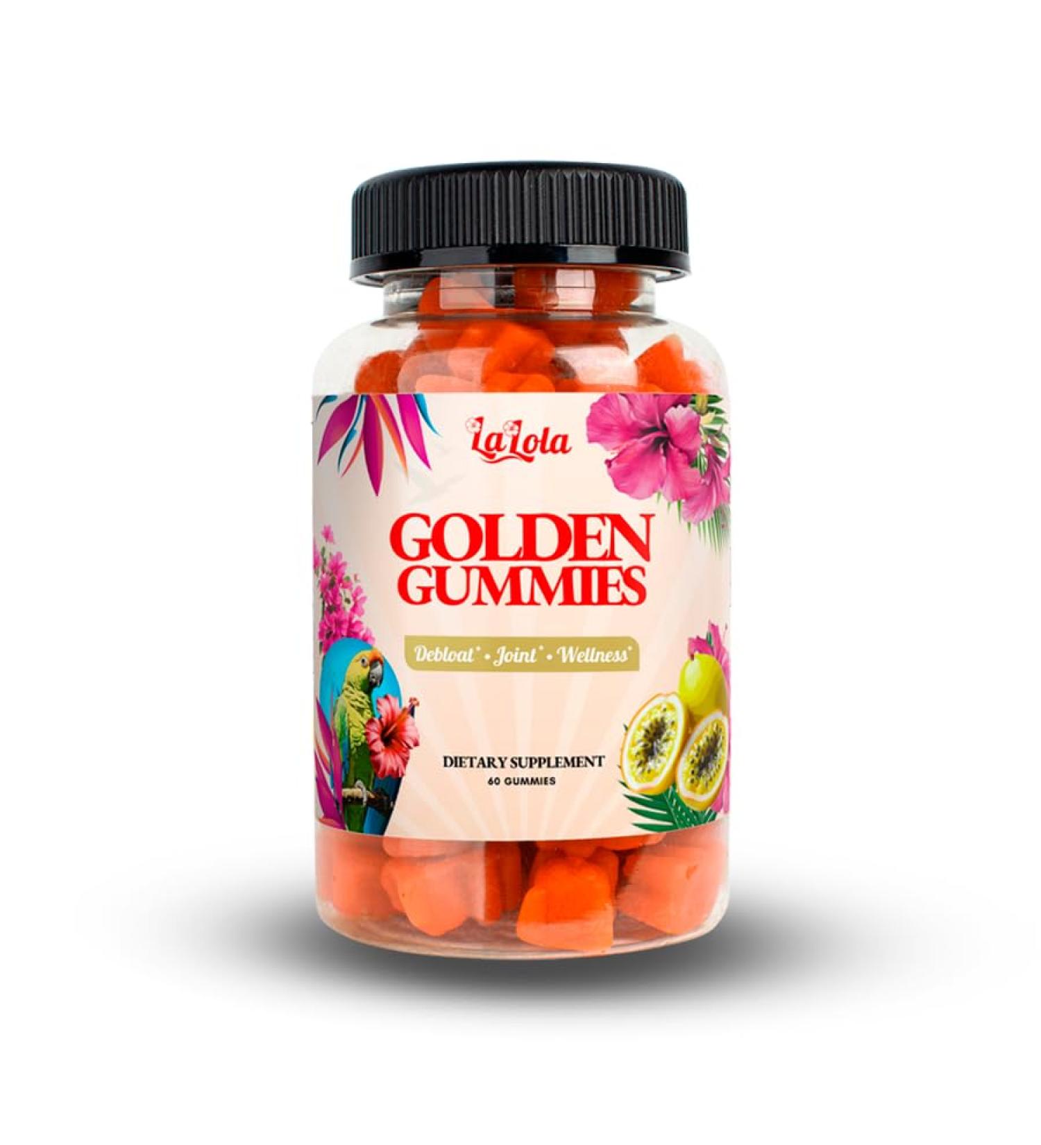 LALOLA Golden Gummies Turmeric & Ginger with Black Pepper Supports Joints Skin Radiance & Whole-Body Balance Gluten Free & Non-GMO