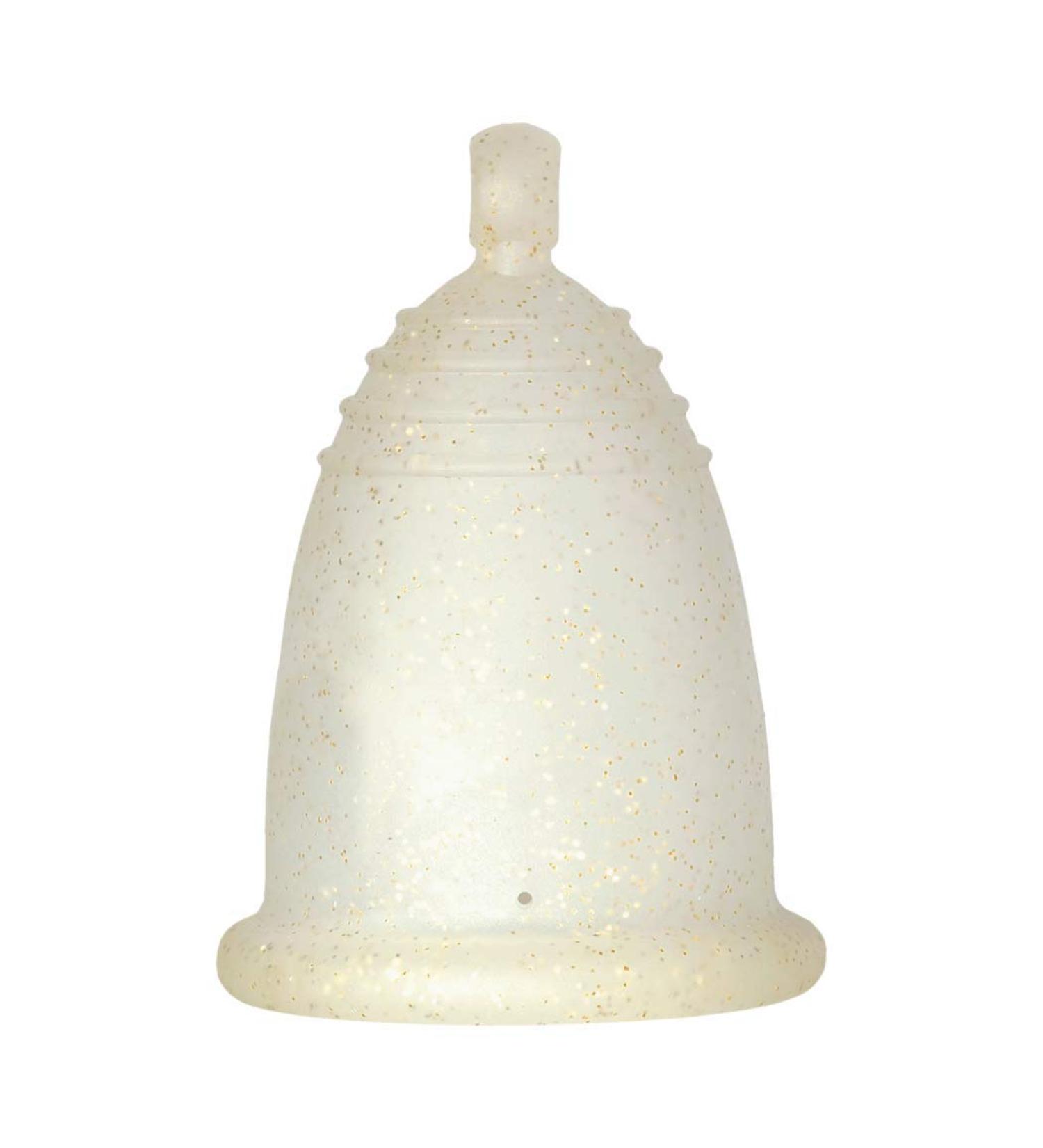 Me Luna Menstrual Cup Sport Ball Gold Glitter Size M