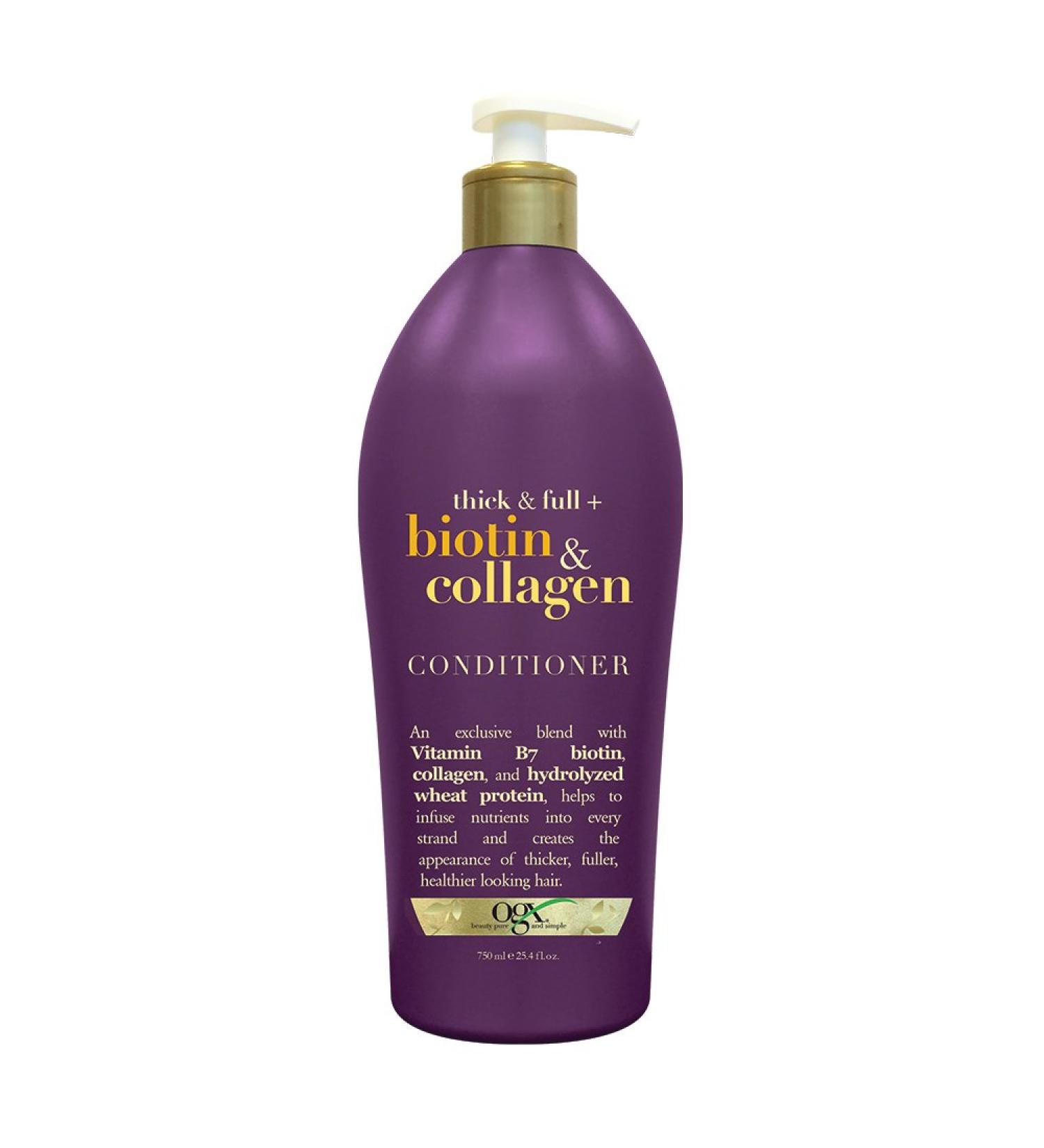 OGX Thick & Full Biotin & Collagen Conditioner 25.4oz Salon Size Bottle | Paraben & Sulfate Free | Nourishing & Strengthening Formula - Buy Online on GoSupps.com