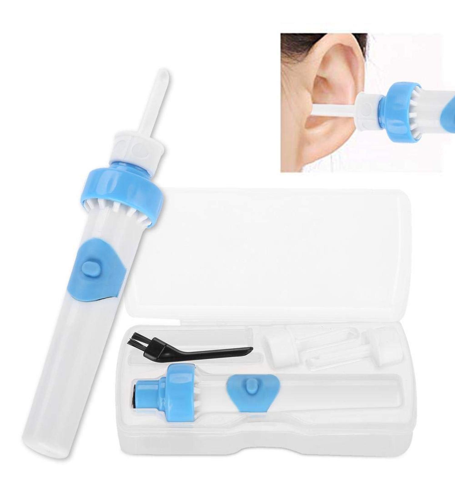 Intelligent Ear Wax Cleaner - Electric Earsworm Remover Tool Kit for Babies & Adults | 2 Interchangeable Heads - Buy Online on GoSupps.com