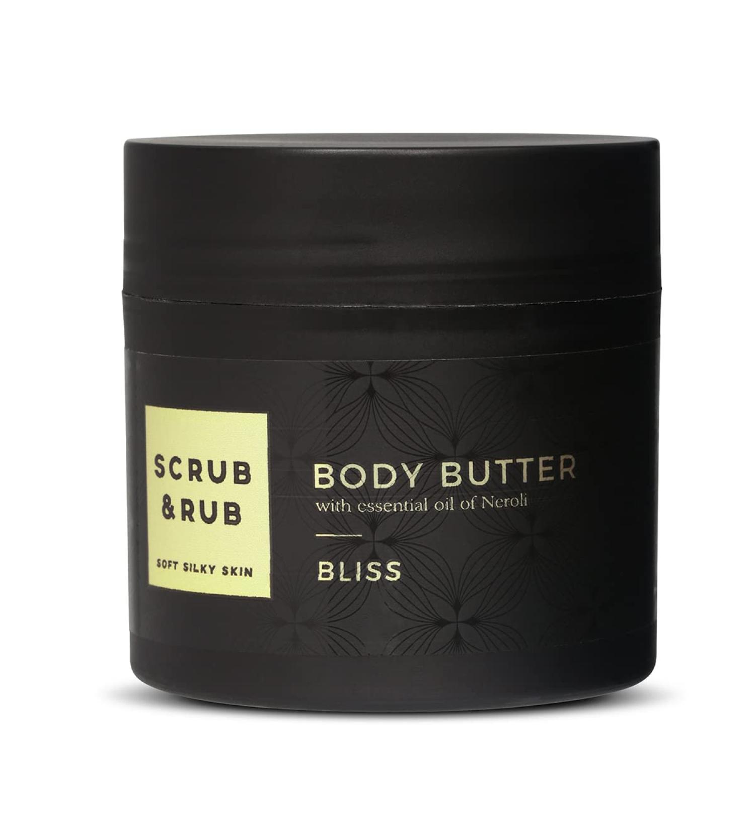 Scrub & Rub Body Butter Bliss - Neroli Oil | Cocoa Butter & Coconut Oil | 200ml | Body Butter | Silky Smooth Skin | Contains Extremely Nourishing Properties | - Buy Online on GoSupps.com