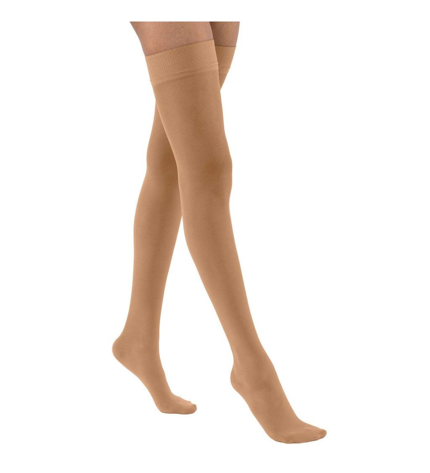 JOBST Women's Ultrasheer 20-30 mmHg Thigh High Firm Support Sock with Silicone Dot Top Band Size: Medium Color: Natural