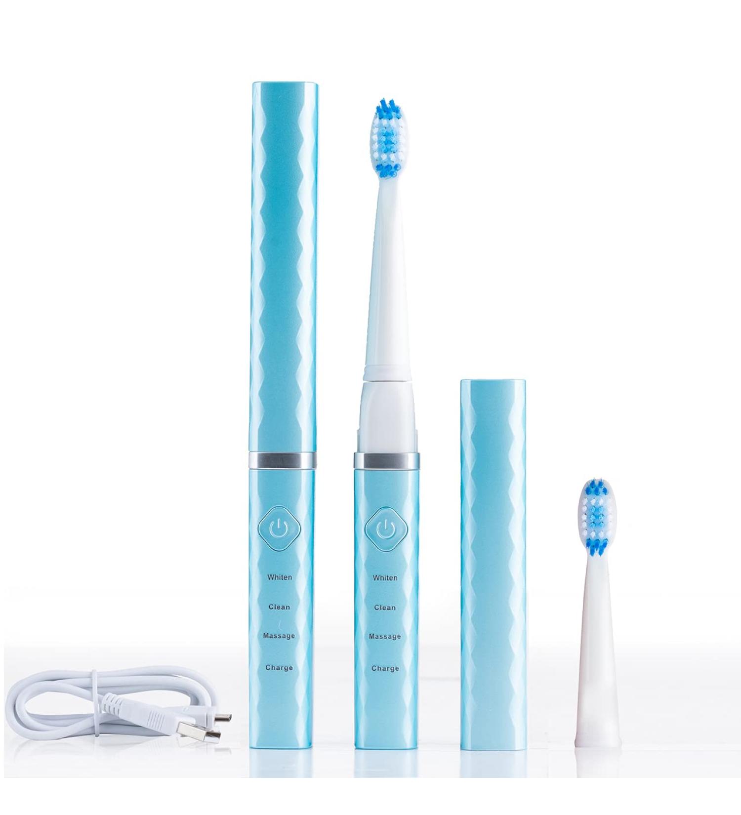 Pop Sonic USB Charge Anywhere Toothbrush (Hawaiian Blue) | Rechargeable w/40,000 Brush Strokes/Min - Long-Lasting Bristles - for Teens & Adults - Buy Online on GoSupps.com
