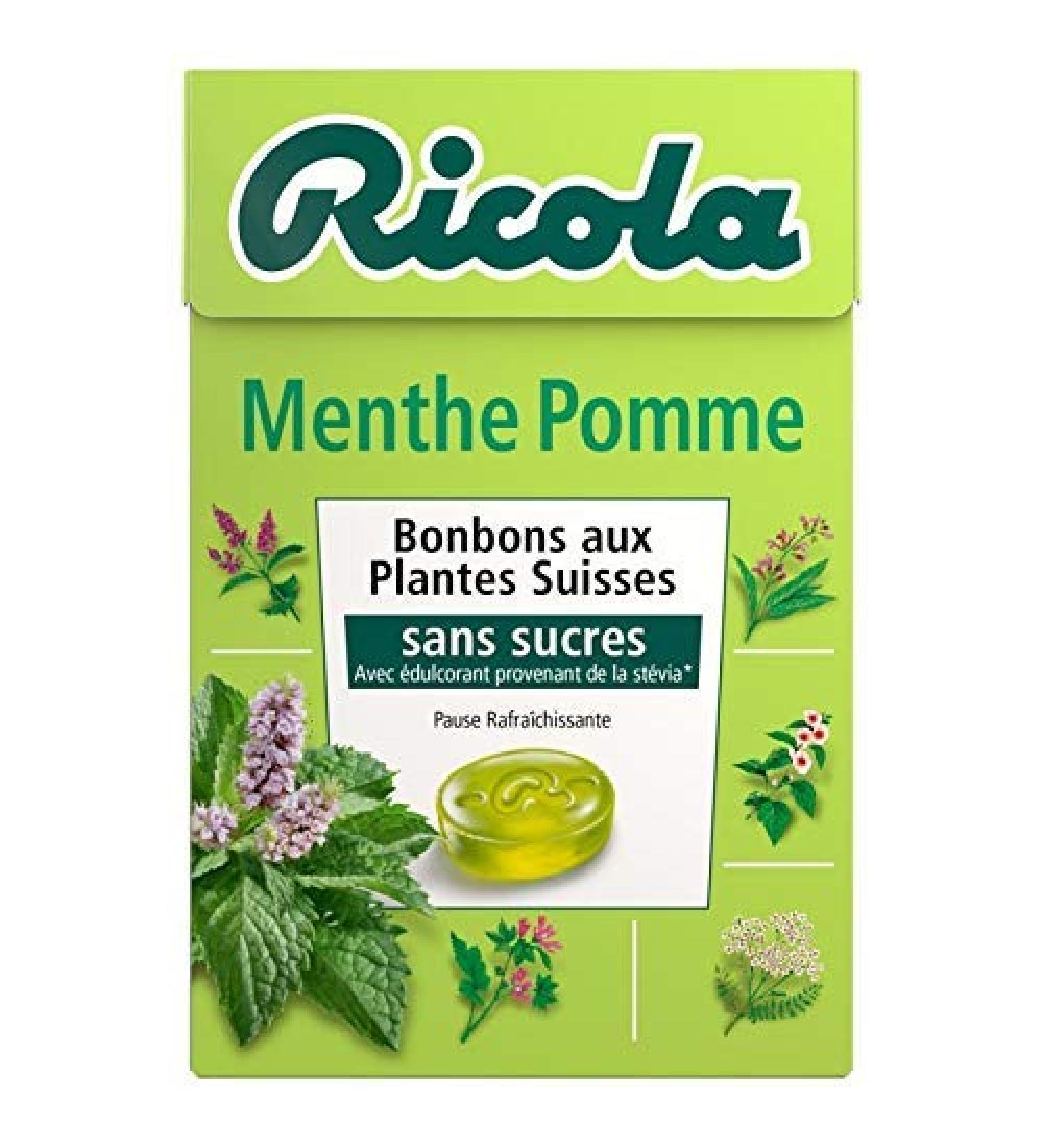 Ricola Sugar Free Apple Mint 50 g Pack of 4