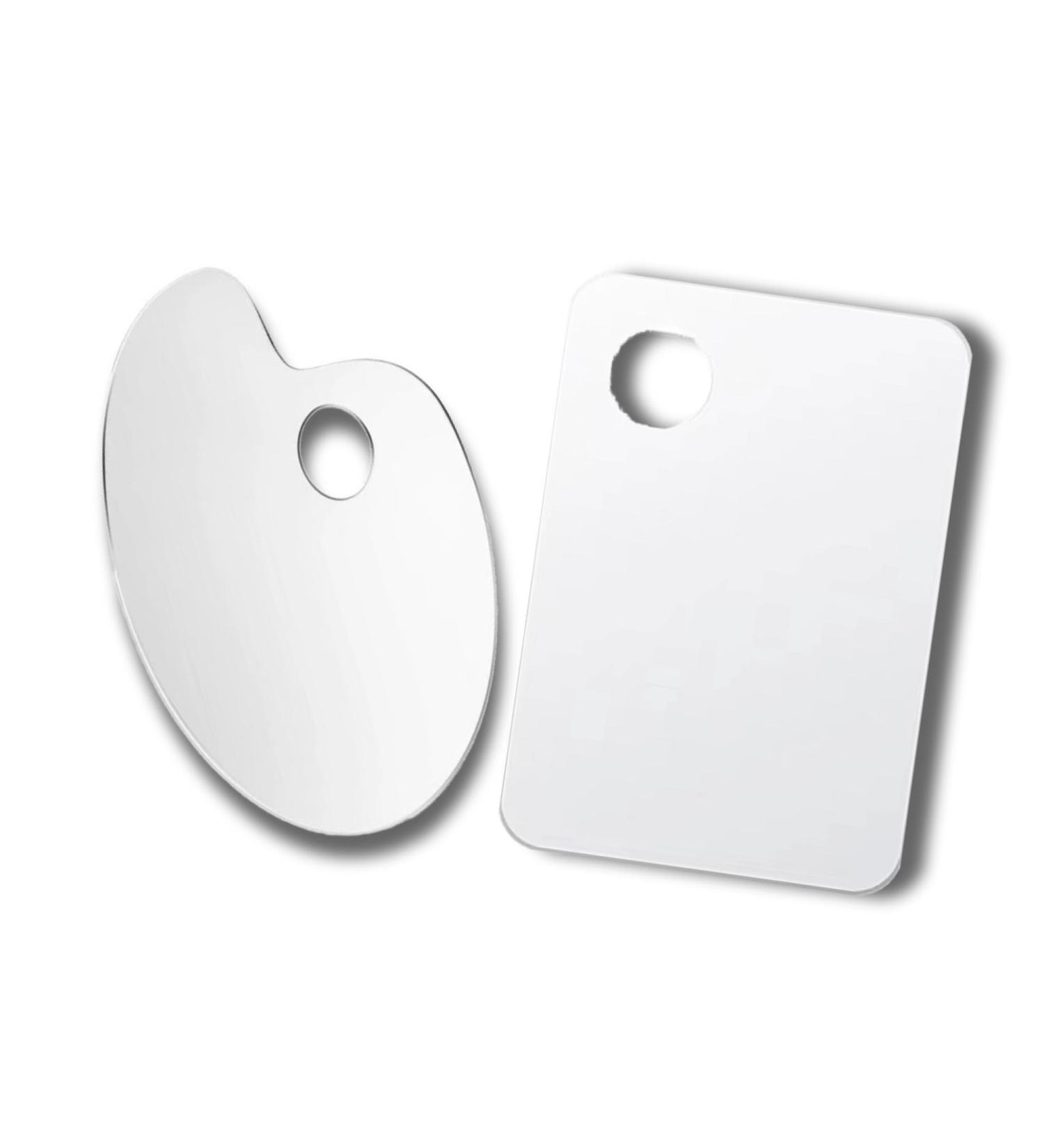 2PCS Mini Acrylic Paint Palette - Non-Stick Mixing Tray for Watercolor & Oil - Easy to Clean & Comfortable - Ideal for DIY Artists & Makeup (5.9 x 3.9 in - Buy Online on GoSupps.com