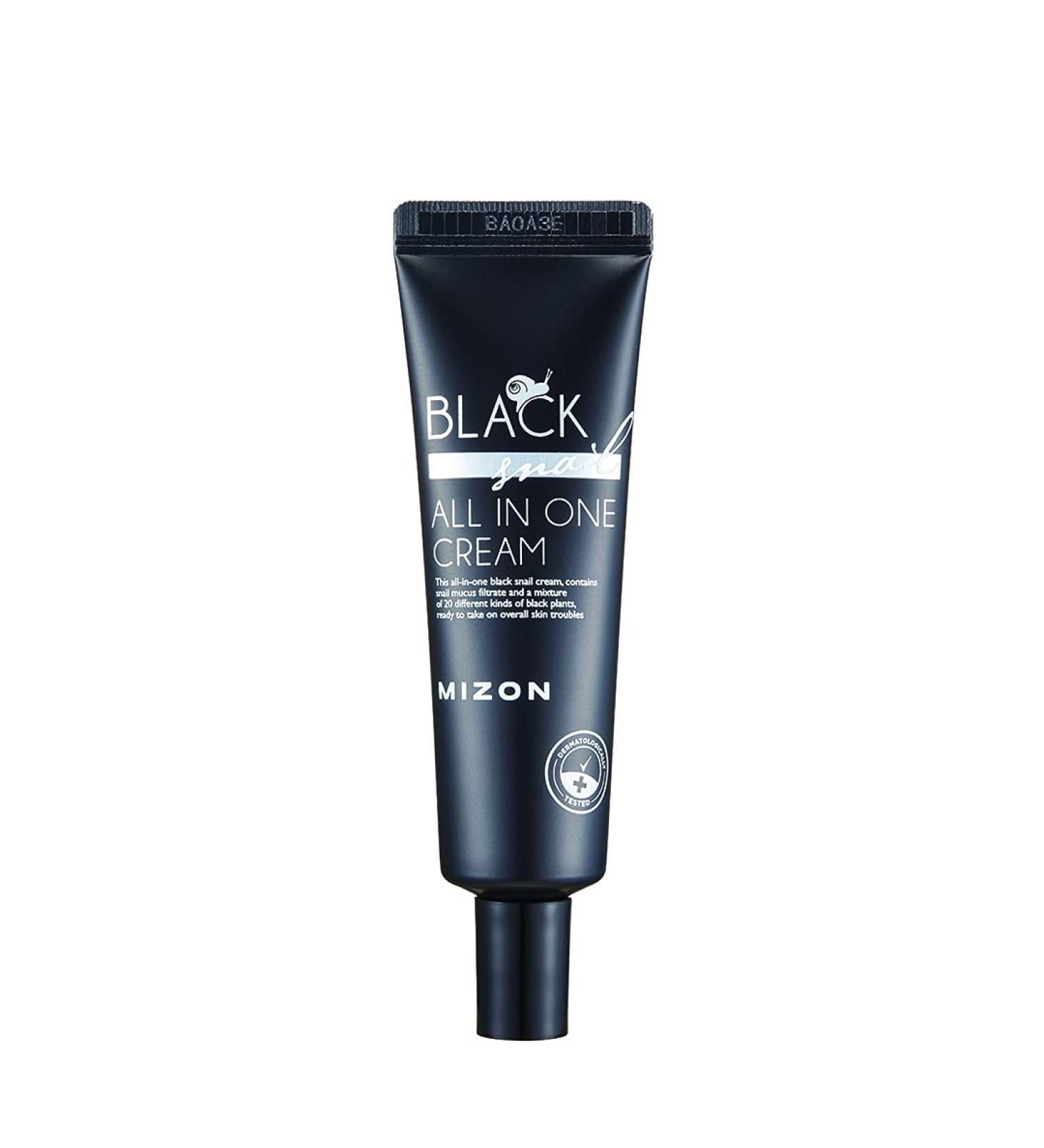 MIZON Black Snail All In One Cream - Premium Korean Skin Care for Intensive Repair and Moisturizing - Snail Mucin Extract for Wrinkle and Firming Care - 35ml - Buy Online on GoSupps.com