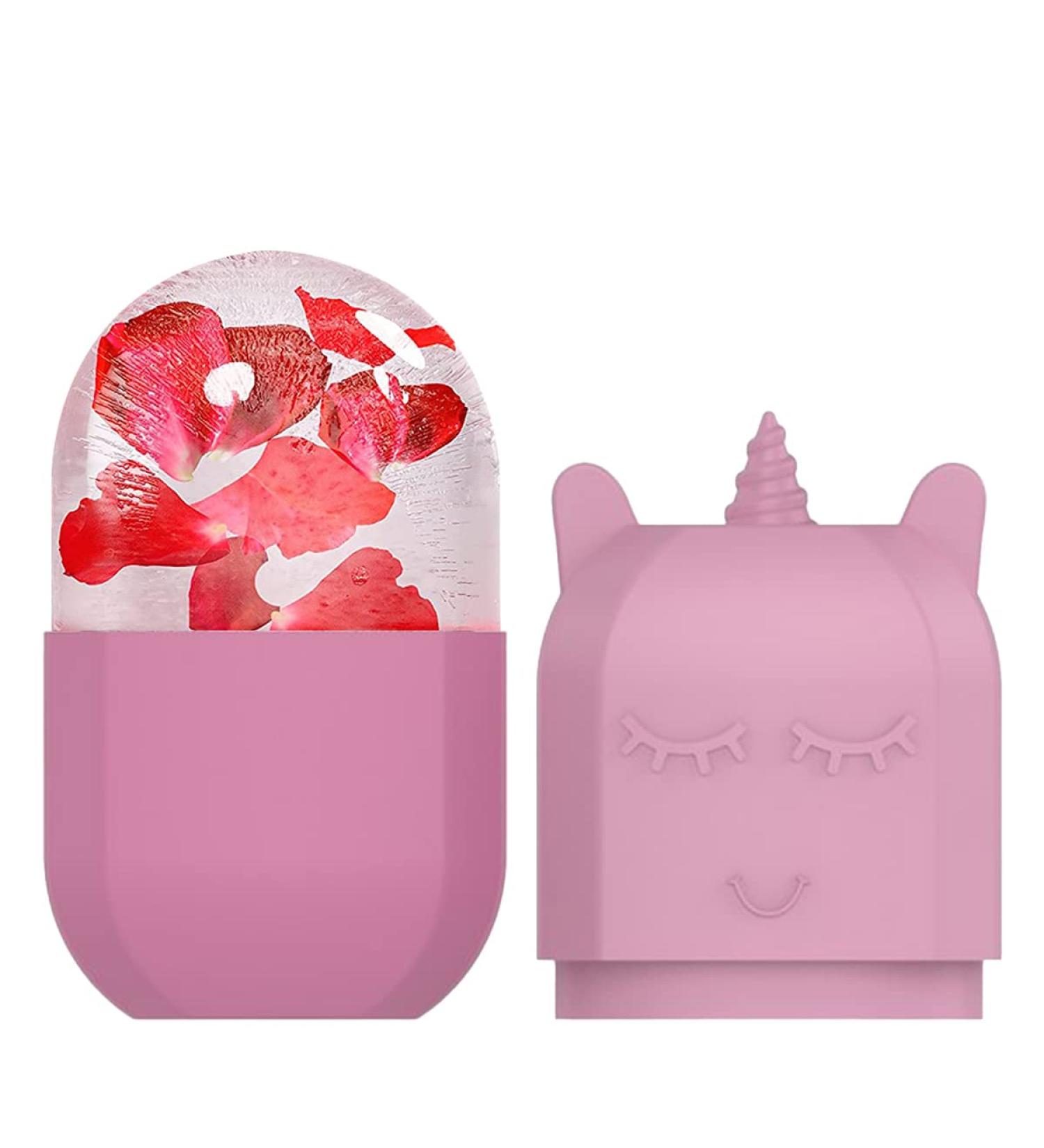 Ice Roller for Face - Portable Silicone Skin Care Tool | Reusable Ice Facial Roller to Brighten & Reduce Fine Lines (Pink - Buy Online on GoSupps.com