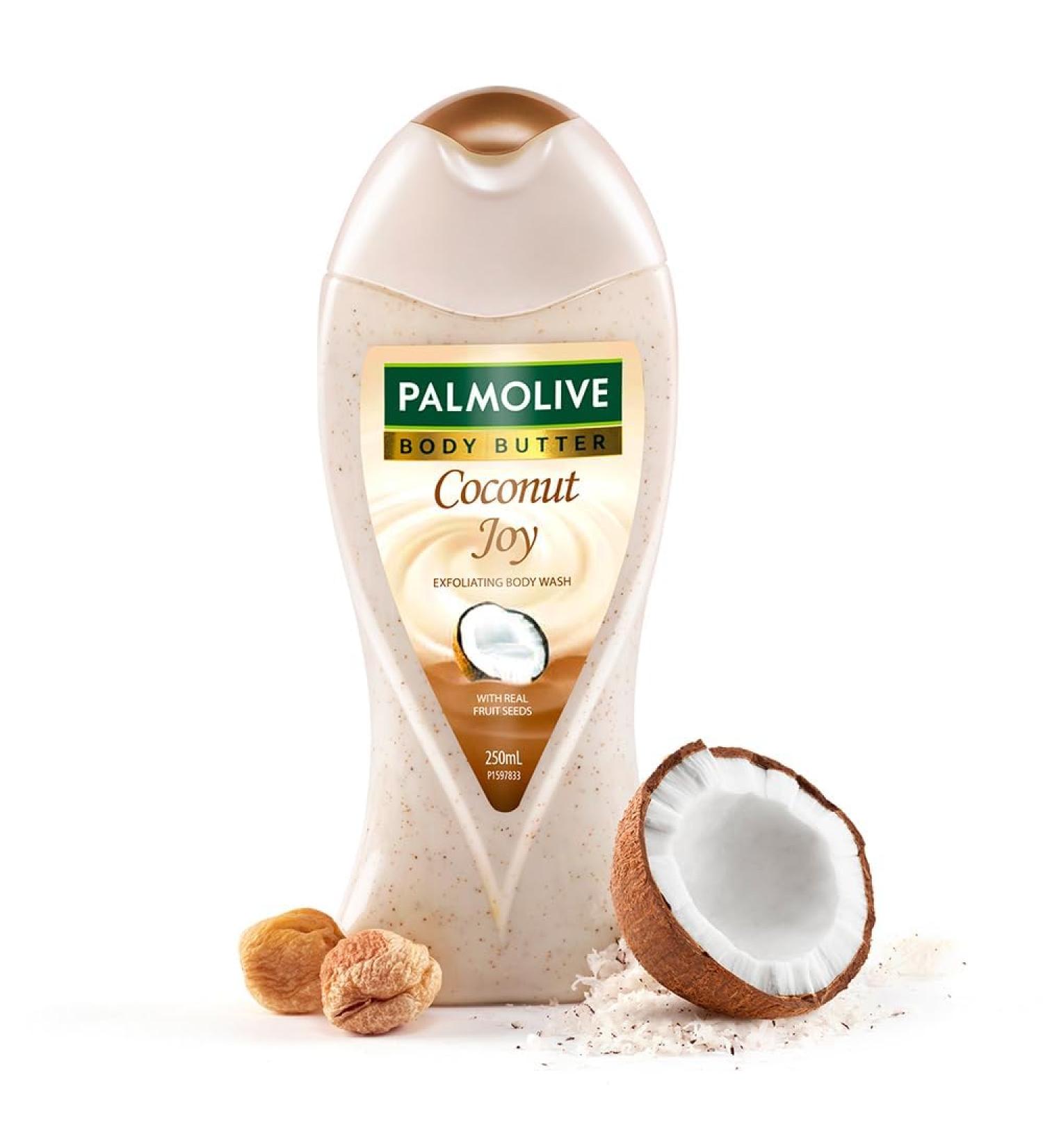 Palmolive Coconut Joy Body Wash 250ml - Exfoliating Scrub with Apricot Seed & Coconut for Smooth Skin - Ideal for Men & Women - Buy Online on GoSupps.com