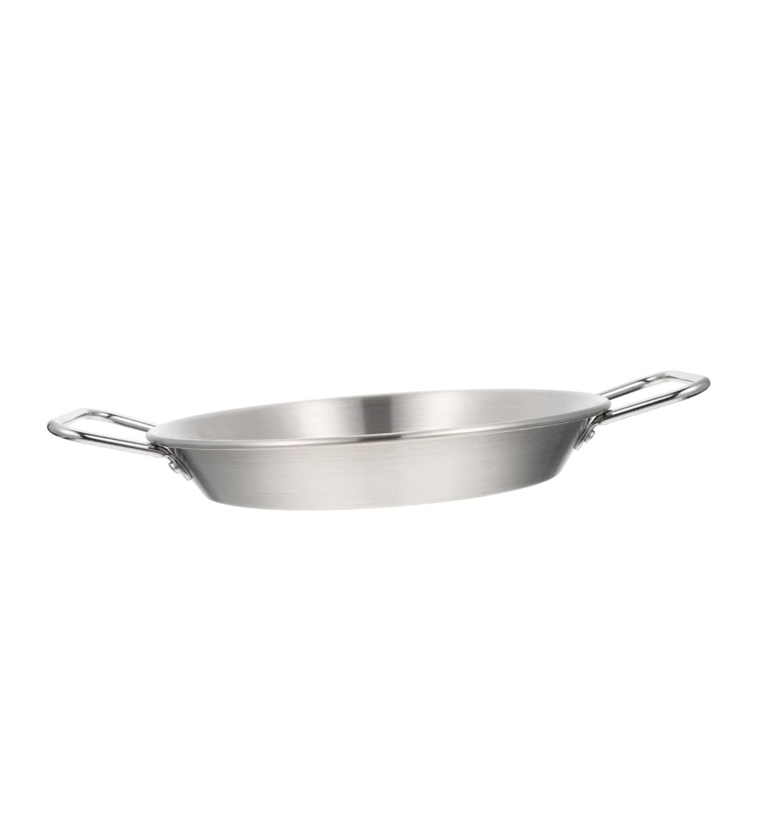 Zerodeko Stainless Steel Pan Wok Frying Pan Camping Dishes Utensils Grilling Pan Pasta Serving Plate Outdoor Grill Pan Steel Frying Pan Non Stick Griddle Pan Sticky Pan Work Flat 31.80X22.00X3.50CM Silver - Buy Online on GoSupps.com
