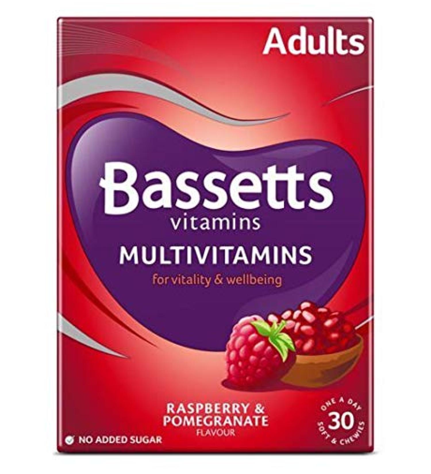 Bassetts Multivitamins Raspberry & Pomegranate Flavour Soft & Chewies Adult - 30-6 PK