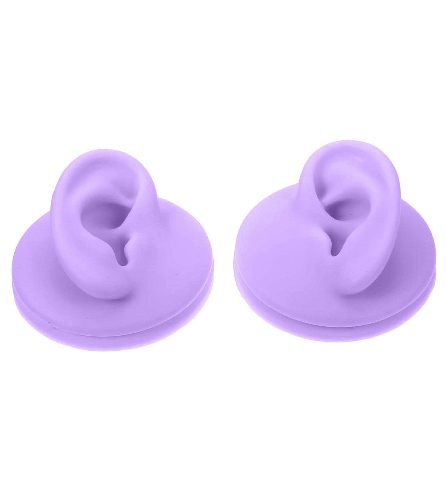 DOITOOL 2pcs Colored Ear Model Piercing Jewelry Earring Holder Stand - Purple Ear Displays for Practice - 6.5x6.5CM - Buy Online on GoSupps.com