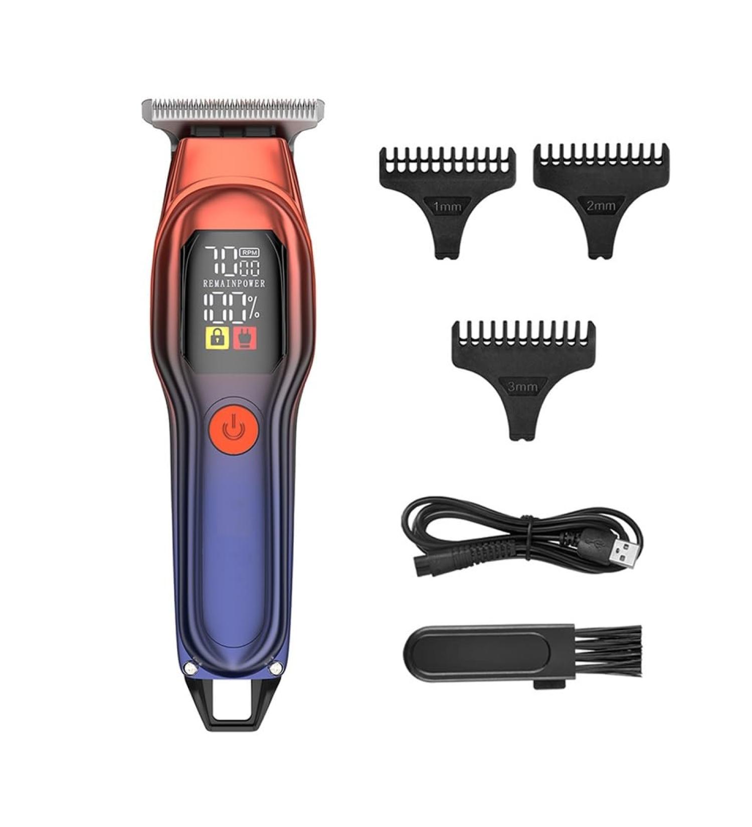 Home Speed Adjustable Electric Hair Clipper - Intelligent Digital Display 14.5cm Orange | Best for Hair Cutting - Buy Online on GoSupps.com