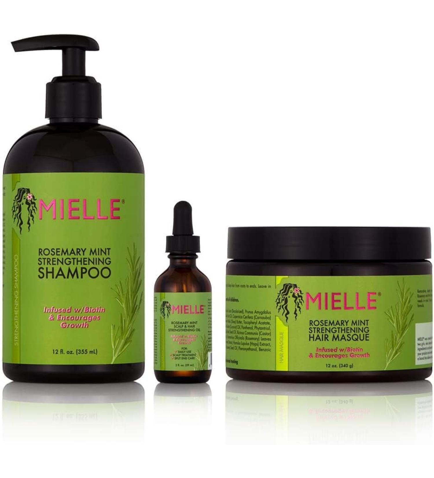 MIELLE Gift Set of Fortifying Shampoo and Scalp Strengthening Mask with Rosemary Mint - Buy Online on GoSupps.com