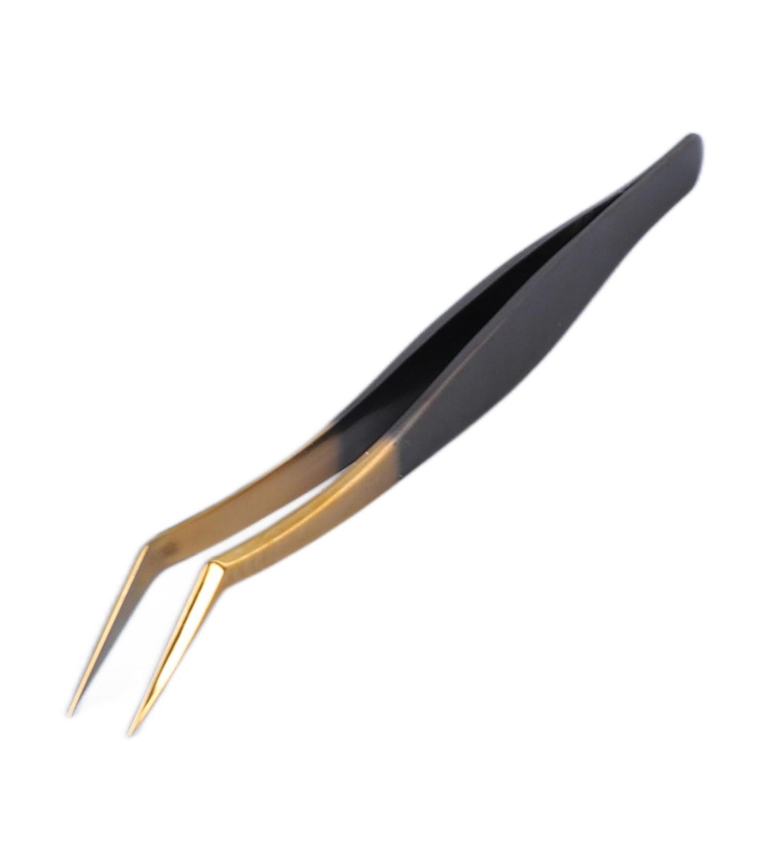 Buy Curved Stainless Steel Eyelash Extension Tweezers | Professional Lace & Eyebrow Tweezers for Salons & Home Use | International Shipping - Buy Online on GoSupps.com