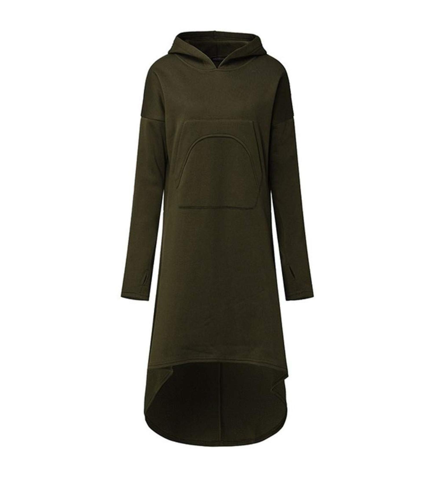 Bigfanshu in Women's Clothing Hooded Sweatshirt Long Sleeve Hoodies Ladies Jumper Dress Oversized Green - Buy Online on GoSupps.com