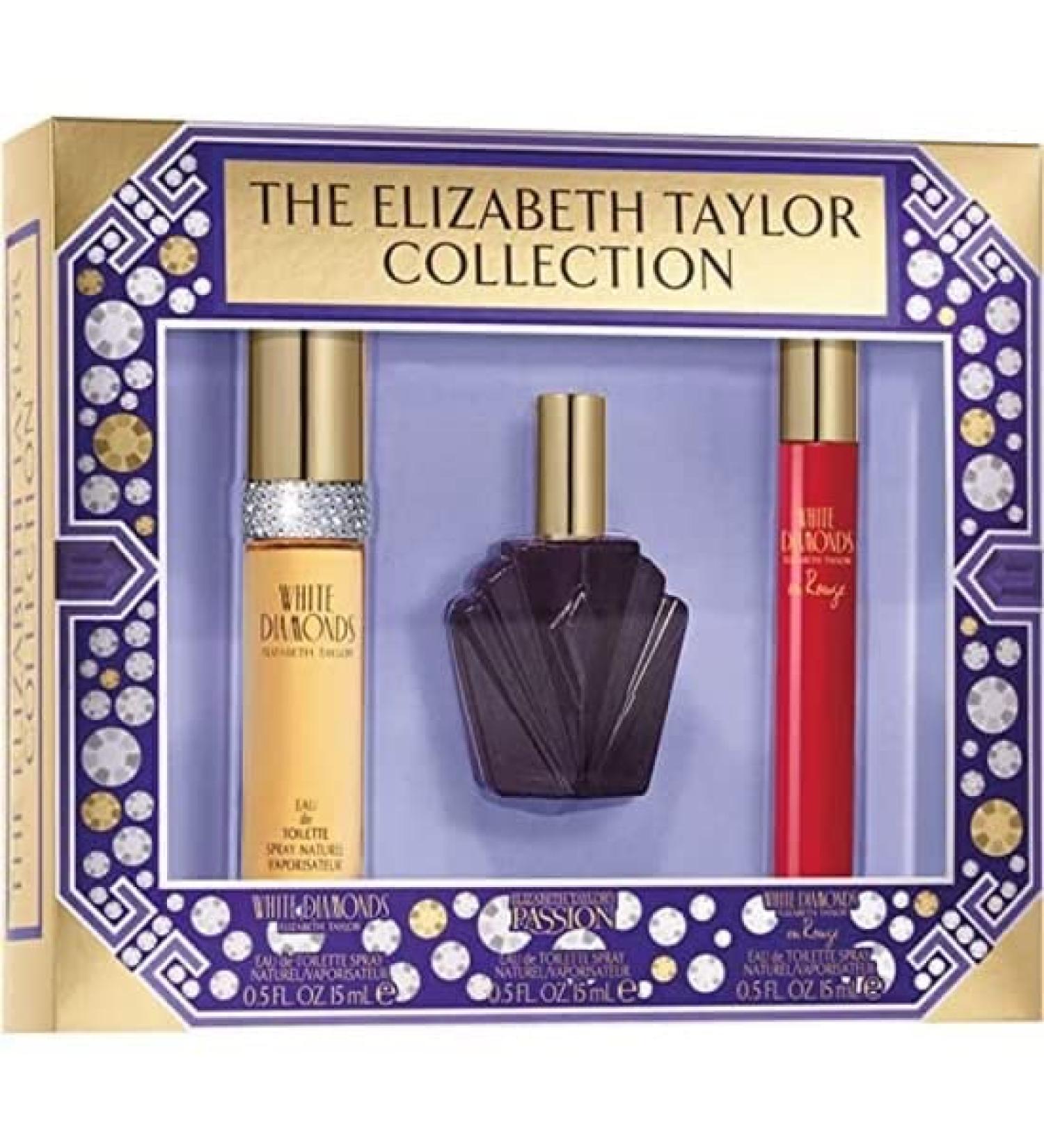 Elizabeth Taylor Fragrance Collection Eau de Toilette 3-Piece Set for Women (White Diamonds, Passion, White Diamonds En Rouge) White Diomands, Passion, En Rouge