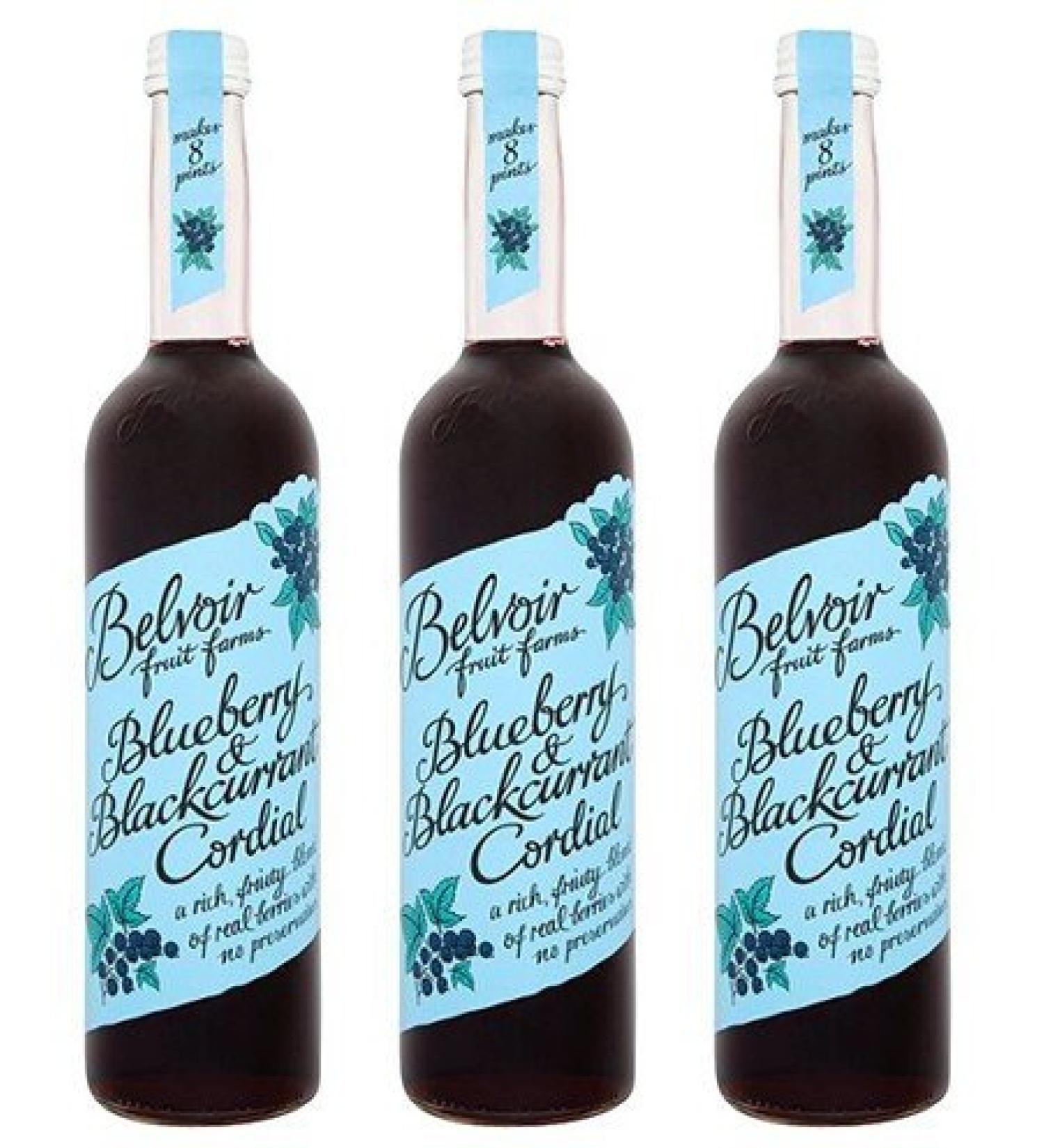  BELVOIR FRUIT FARMS 3 Pack - Belvoir - Blueberry/Blackcurrant Cordial | 500ml | 3 Pack - Buy Online on GoSupps.com