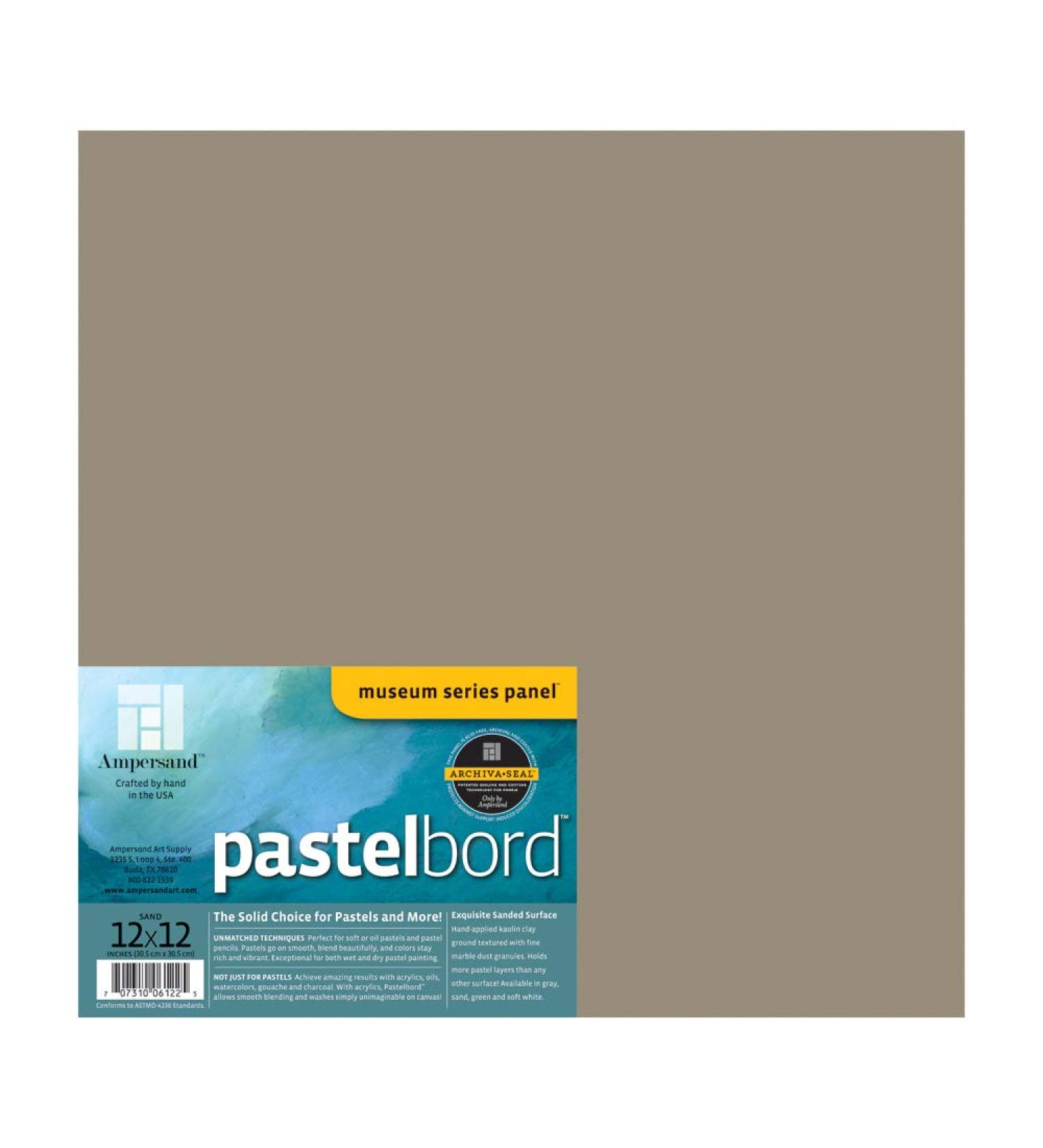 Ampersand Museum Series Pastelbord 12x12 Sand - 1/8 Flat Profile - Buy Online on GoSupps.com