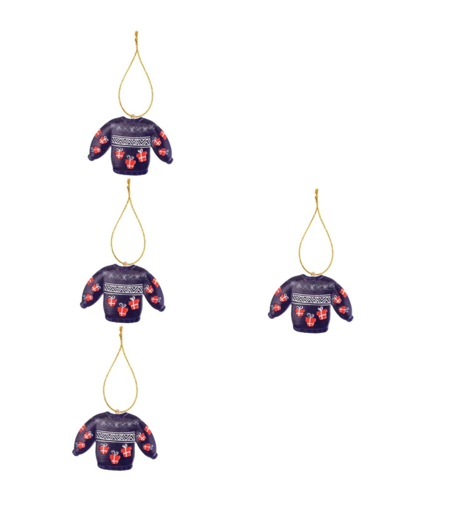 Alipis 4pcs Pendant Resin Xmas Design Party Home Christmas Pendants Sweater Tree Ornament Festival Hanging Bluex4pcs 9x6cmx4pcs - Buy Online on GoSupps.com