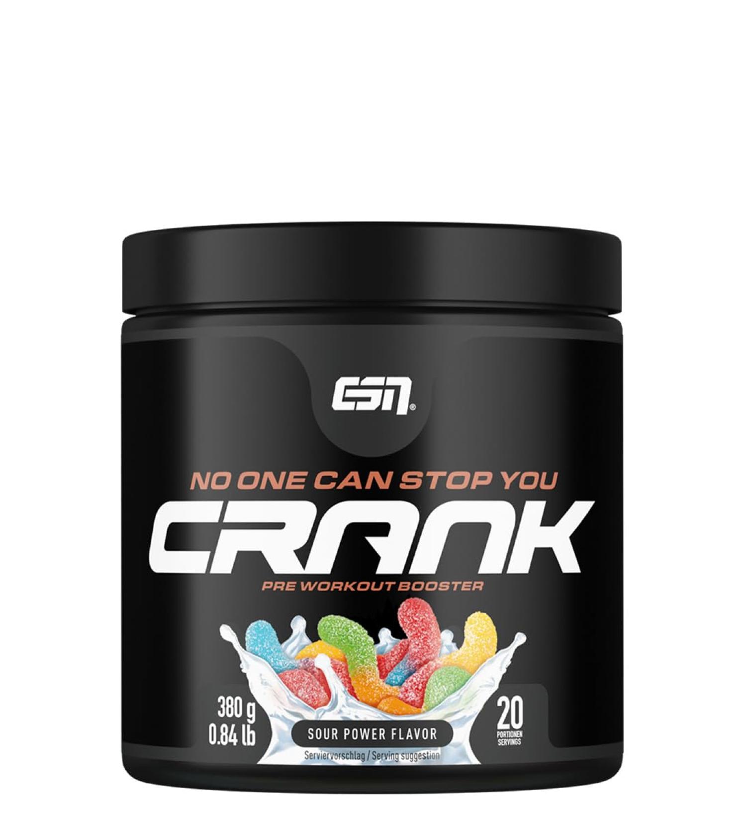 ESN Crank Sour Power 380 g Pre Workout Booster vegan tested quality - made in Germany