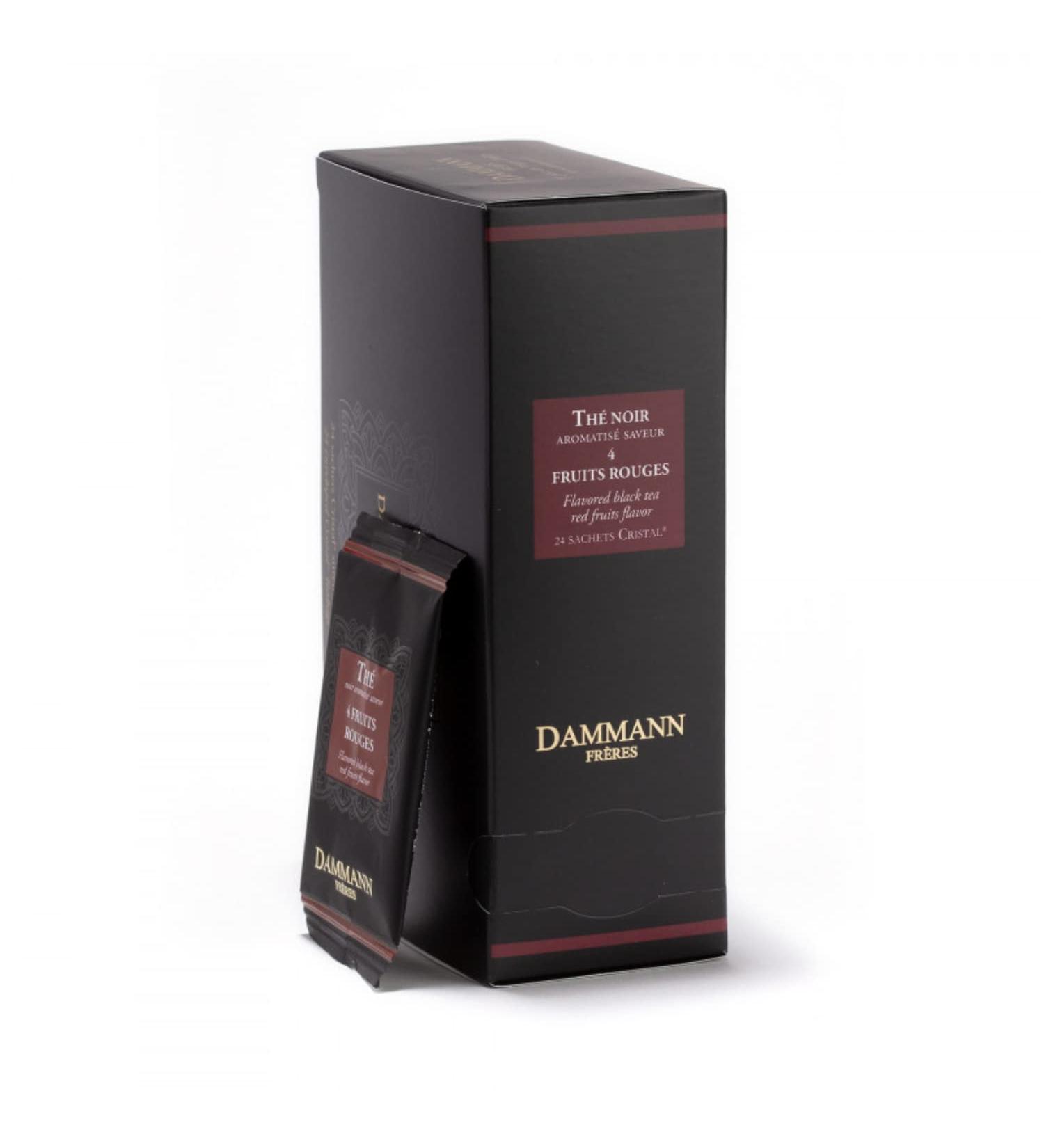  ANTICO CAFFE' NOVECENTO Dammann Brothers | Black Tea & Red Fruits | Red Fruit Flavored Red Tea - 24 Bags (48 Gr) Tea Bag Packs | Strawberry and Currant Tea | Fruit Tea Collection - Buy Online on GoSupps.com