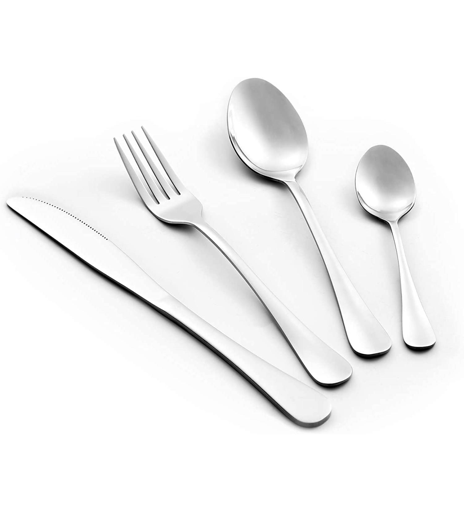 24 Piece Cutlery Set Stainless Steel Flatware Set with Knife Spoon Fork Service for 6 Dishwasher Safe Fork and Spoon HUAN TAI - Buy Online on GoSupps.com