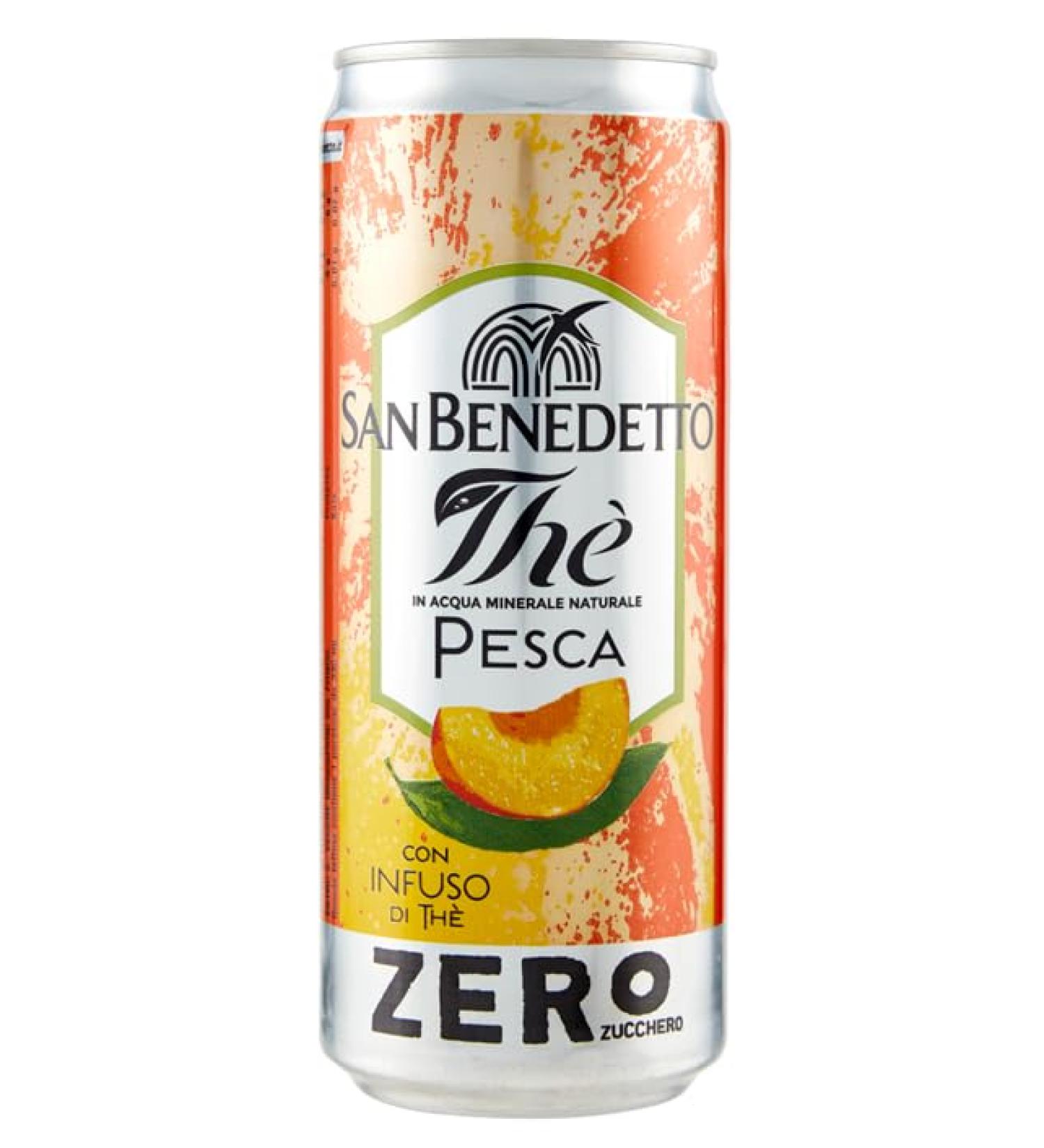 San Benedetto Th Pesca Zero Lot de 48 boissons rafra chissantes sans alcool th glac la p che sans sucre 330 ml - Buy Online on GoSupps.com