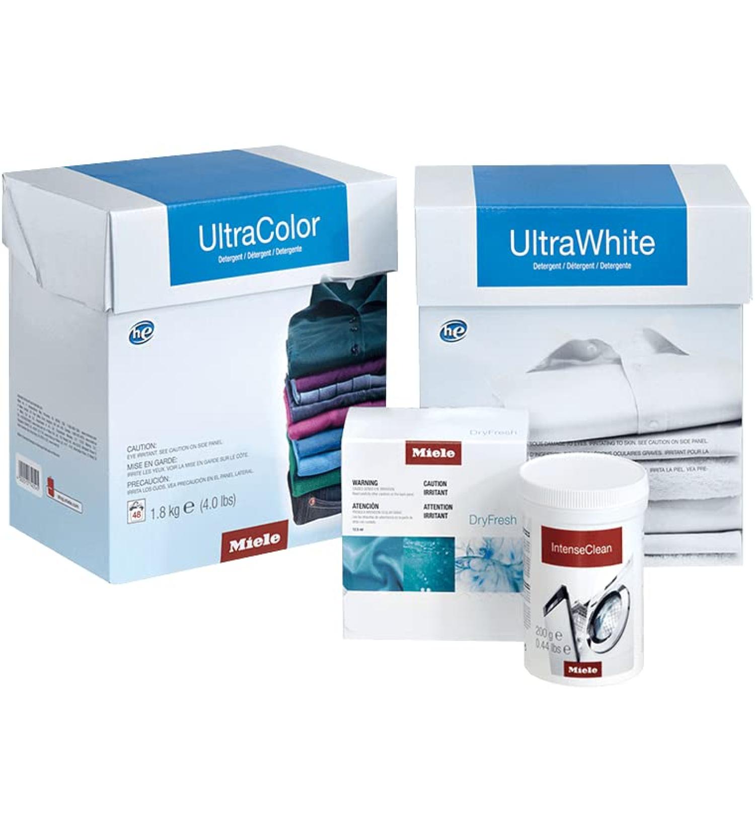 Miele Original Everyday Perfect Laundry Bundle for Miele Washing Machines and Dryers 2.5 kg UltraWhite 1.8 kg UltraColor Powder Detergent 12.5 ml DryFresh FragranceDos Capsule - 99997716