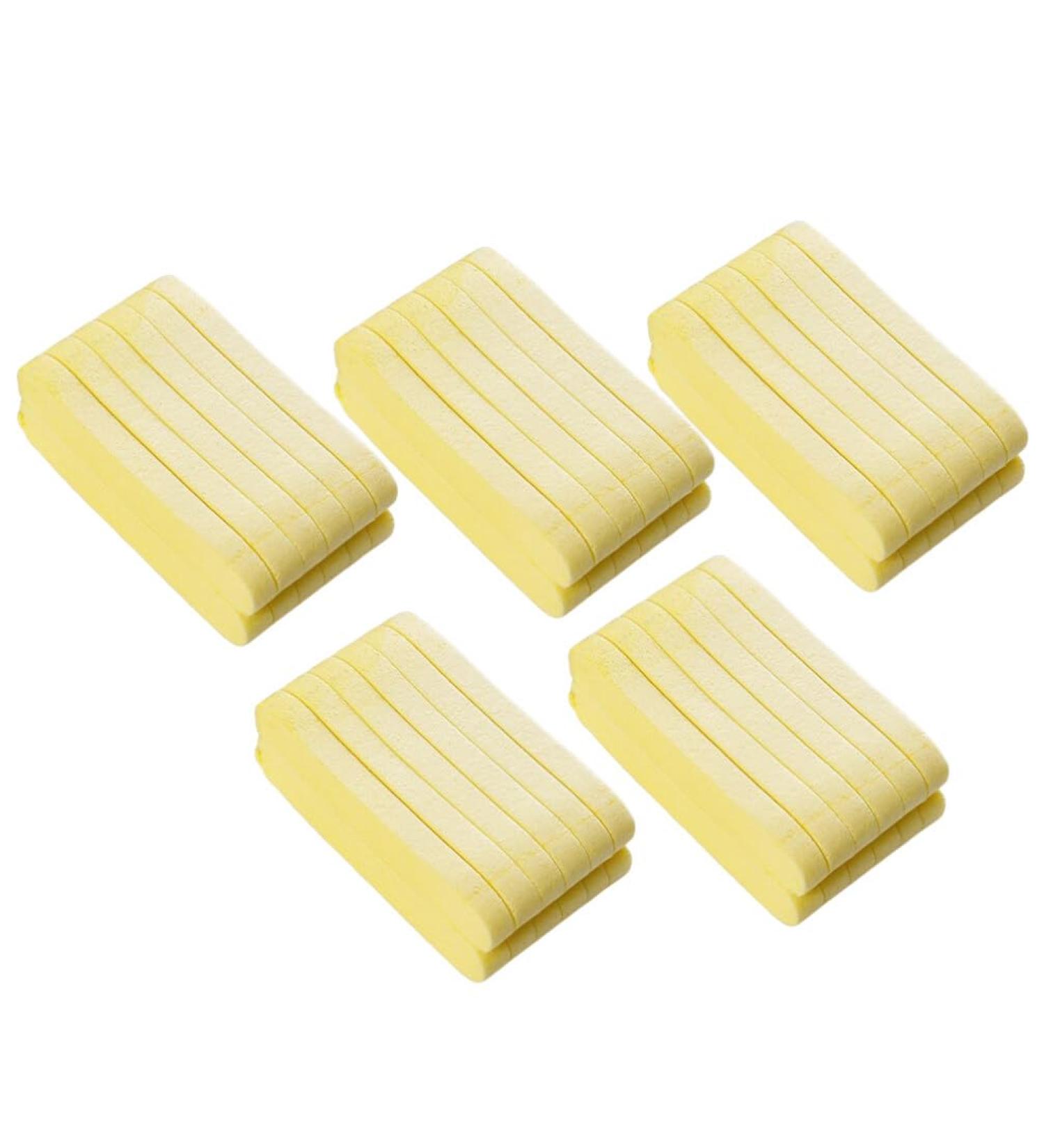 Uonlytech 96pcs Reusable Makeup Removal Sponges | Exfoliating Facial Pads for Cleansing & Makeup Removal - Yellow - Buy Online on GoSupps.com