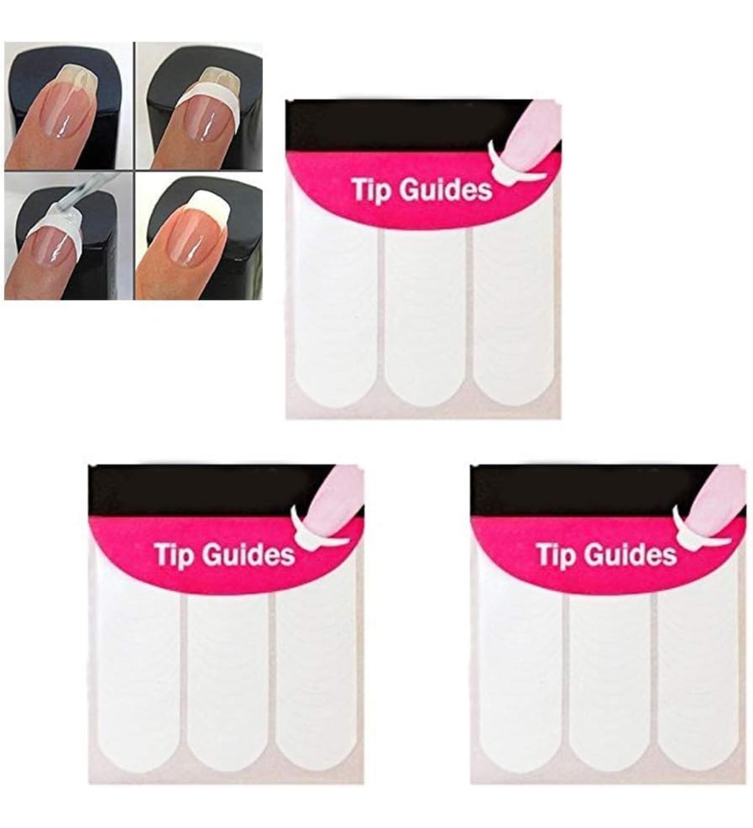 Premium Quality 3 X PACK OF 48 NAIL ART FRENCH MANICURE TIP GUIDES STICKERS for Manicure Decoration DIY Tools White