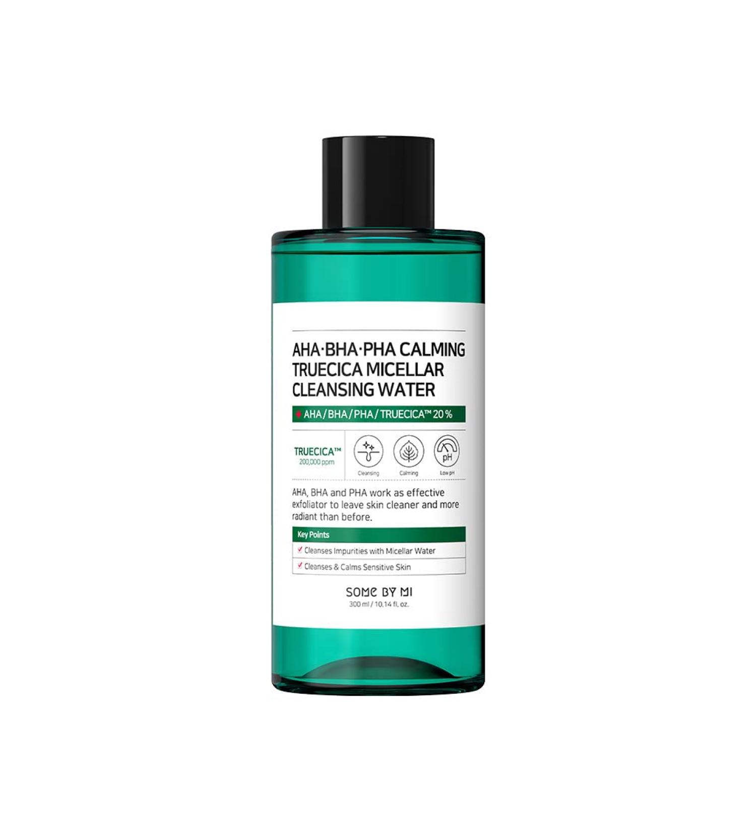 Buy SOME BY MI AHA BHA PHA Calming Truecica Micellar Cleansing Water - 300ml | Mild Daily Cleanser for Sensitive Skin - Buy Online on GoSupps.com