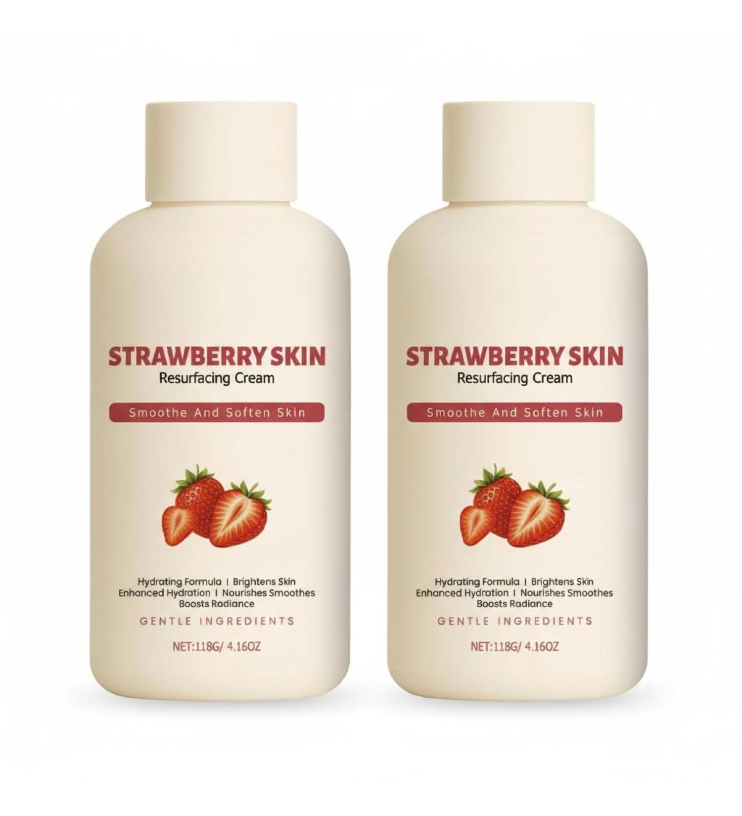 zowamap 2Pcs Strawberry Skin Resurfacing Cream Skin Resurfacing Brightening Firming Moisturizer Silky and Smooth Skin Effect for All Skin Types - Buy Online on GoSupps.com
