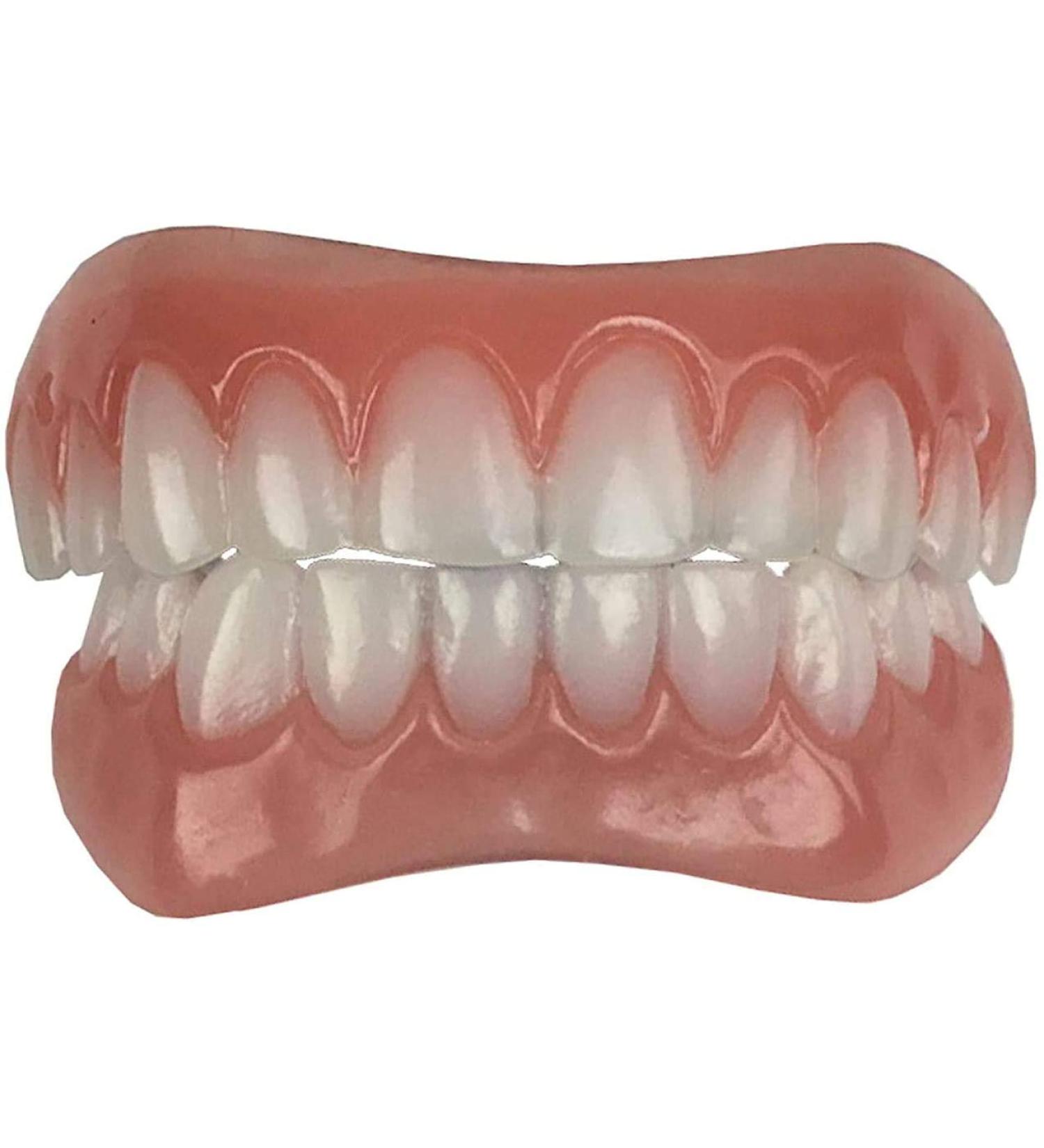 Comfort Fit Flex Teeth - Matching Top Set, Bright White Shade! Works best in medium to large mouths, (1.0)