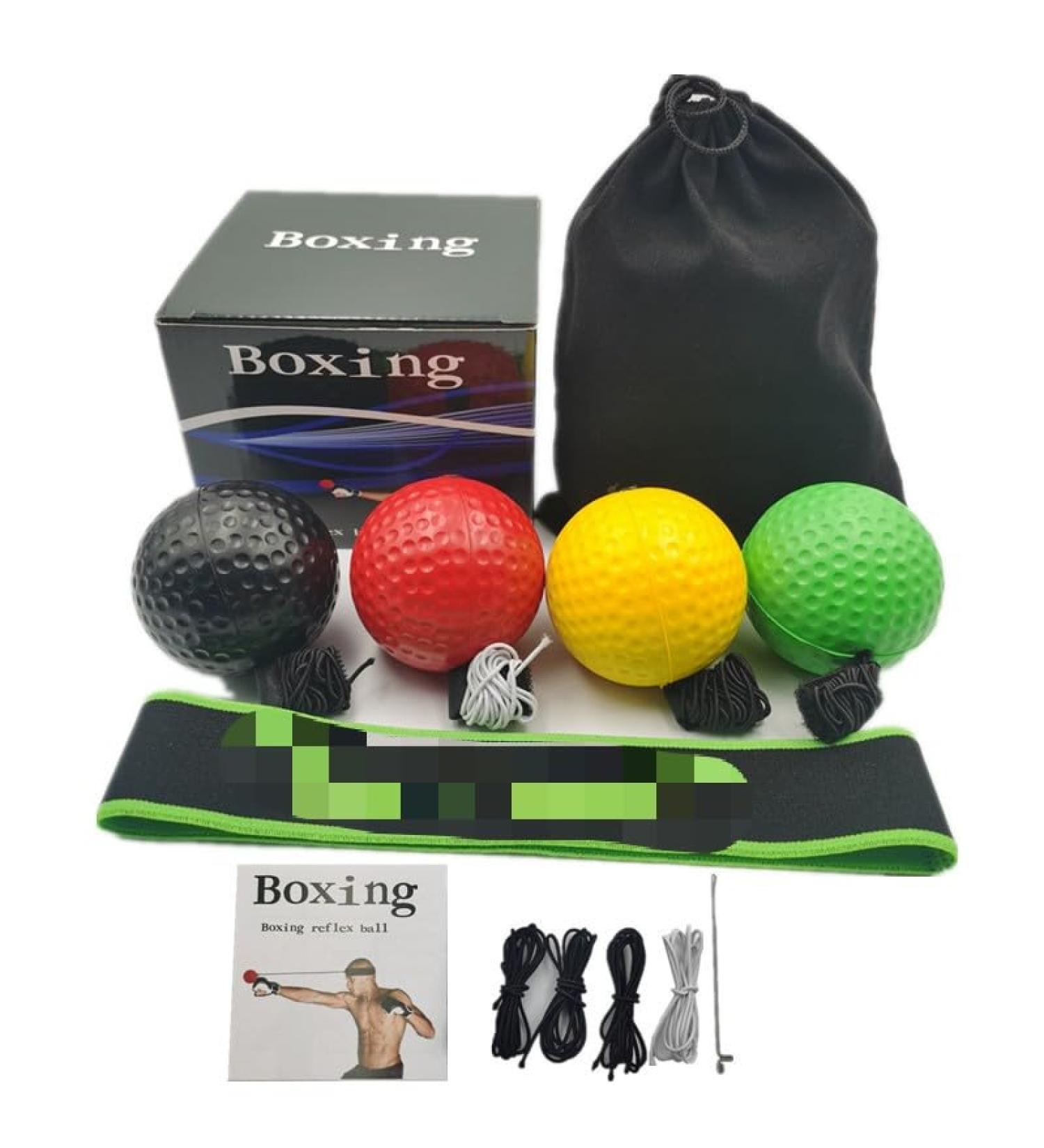 Reflex Ball Set - 4 Balls & 2 Headbands for Training Reflexes Reaction & Hand-Eye Coordination | Shop Internationally - Buy Online on GoSupps.com