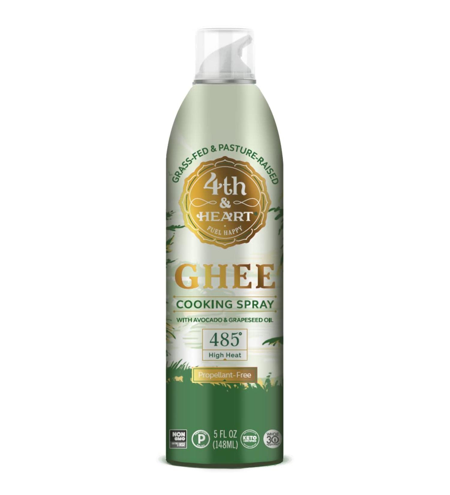 4th & Heart Ghee Oil Cooking Spray - Non-Stick, Keto-Friendly, 5 Oz - Grass-Fed, Avocado & Grapeseed Blend - Buy Online on GoSupps.com