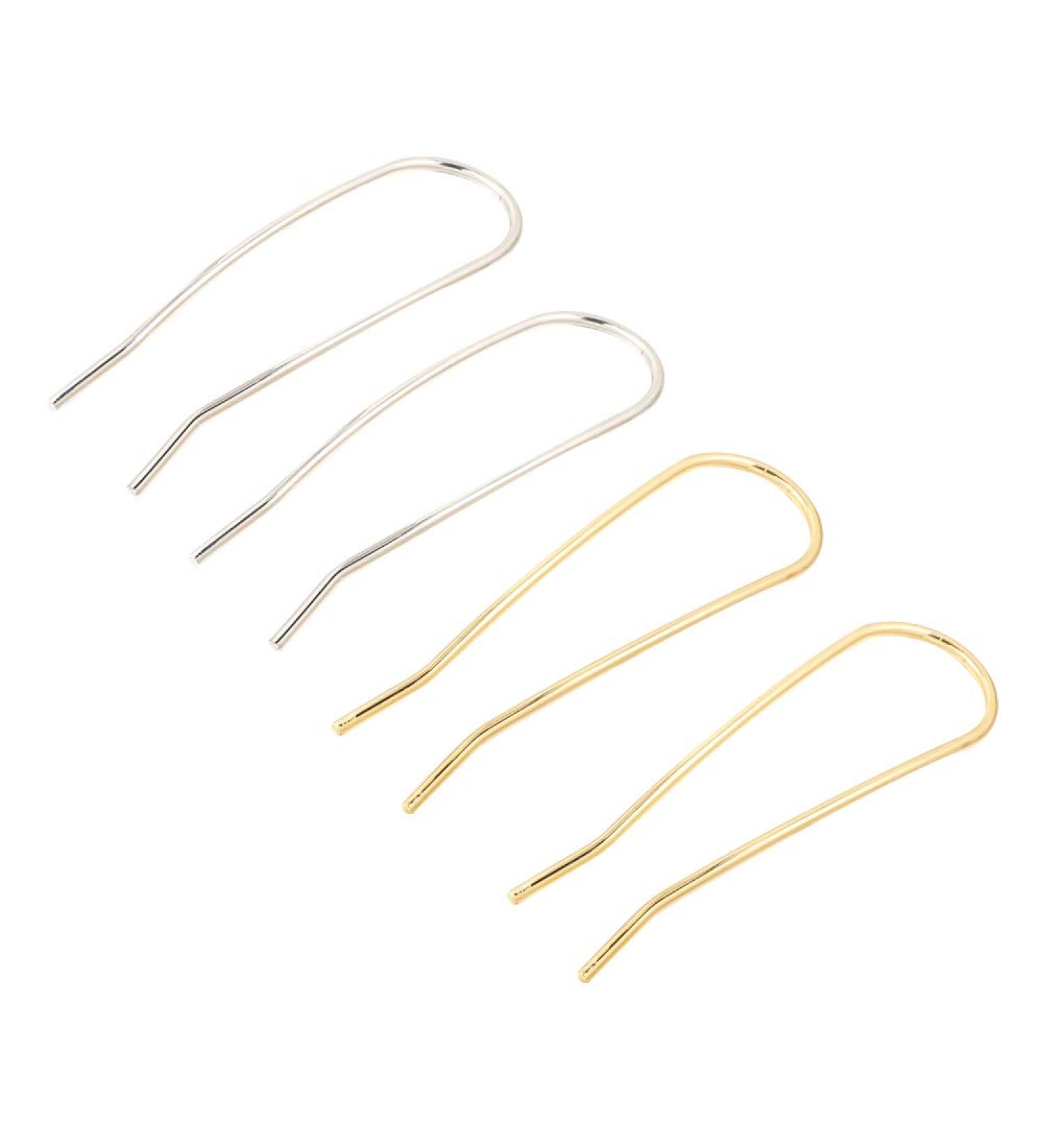 Nifocc U-Shaped Hair Forks - 4 Pcs Metal Hairpins for Women & Girls | Gold & Silver Hair Styling Accessories - International Shipping - Buy Online on GoSupps.com