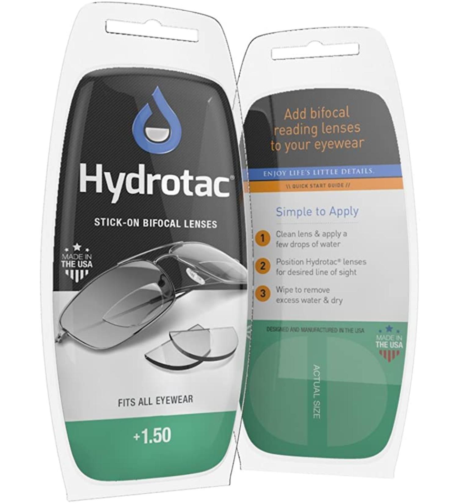 OPTX 20/20 Hydrotac Stick On Bifocal Lenses +1.50 Diopter | Reusable Adhesive Reading Magnifier for Sunglasses | International Shipping Available - Buy Online on GoSupps.com