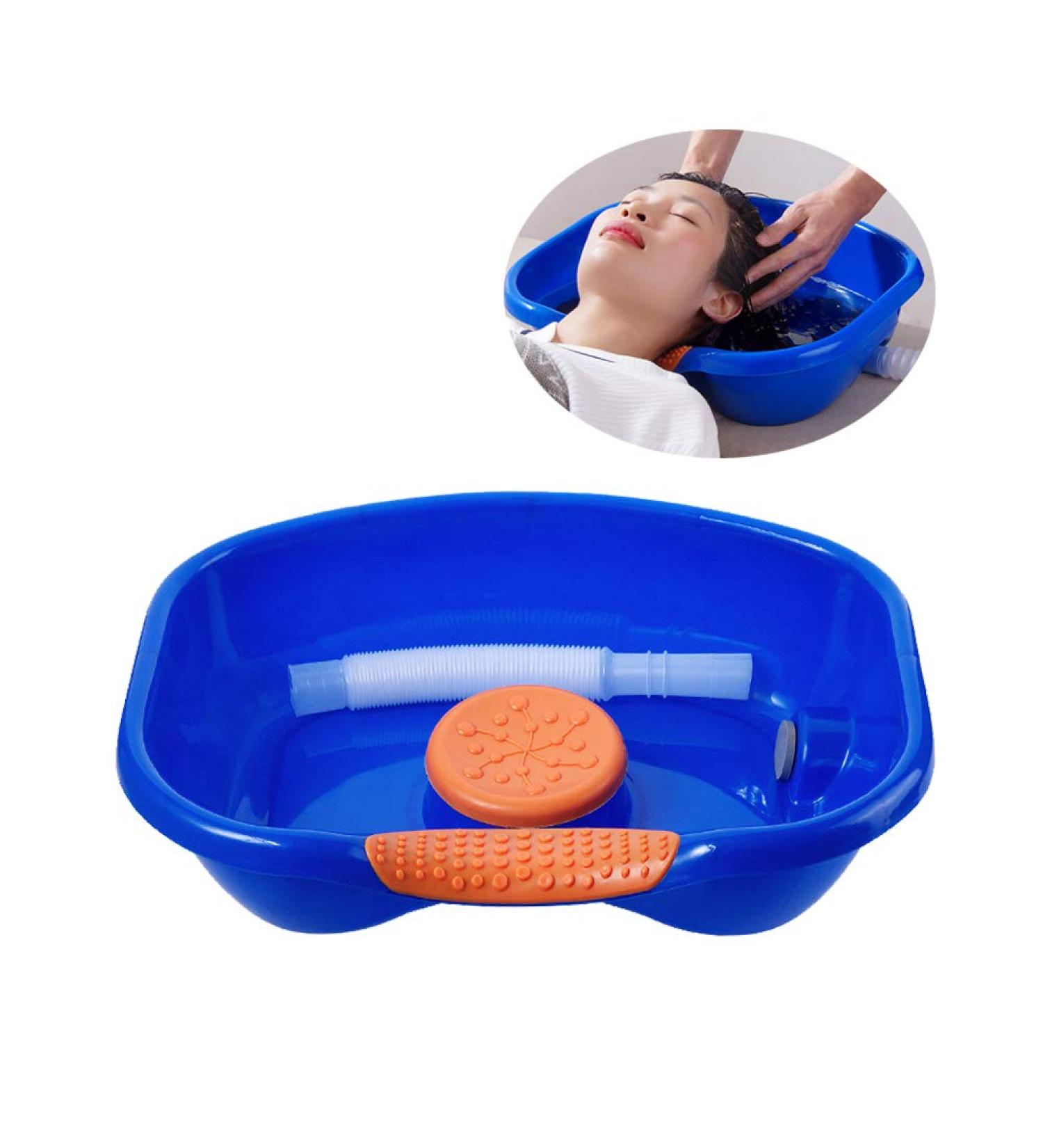 Portable Bedside Shampoo Basin with Head Cushion & Hose - Ideal for Bedridden Patients - Buy Online on GoSupps.com
