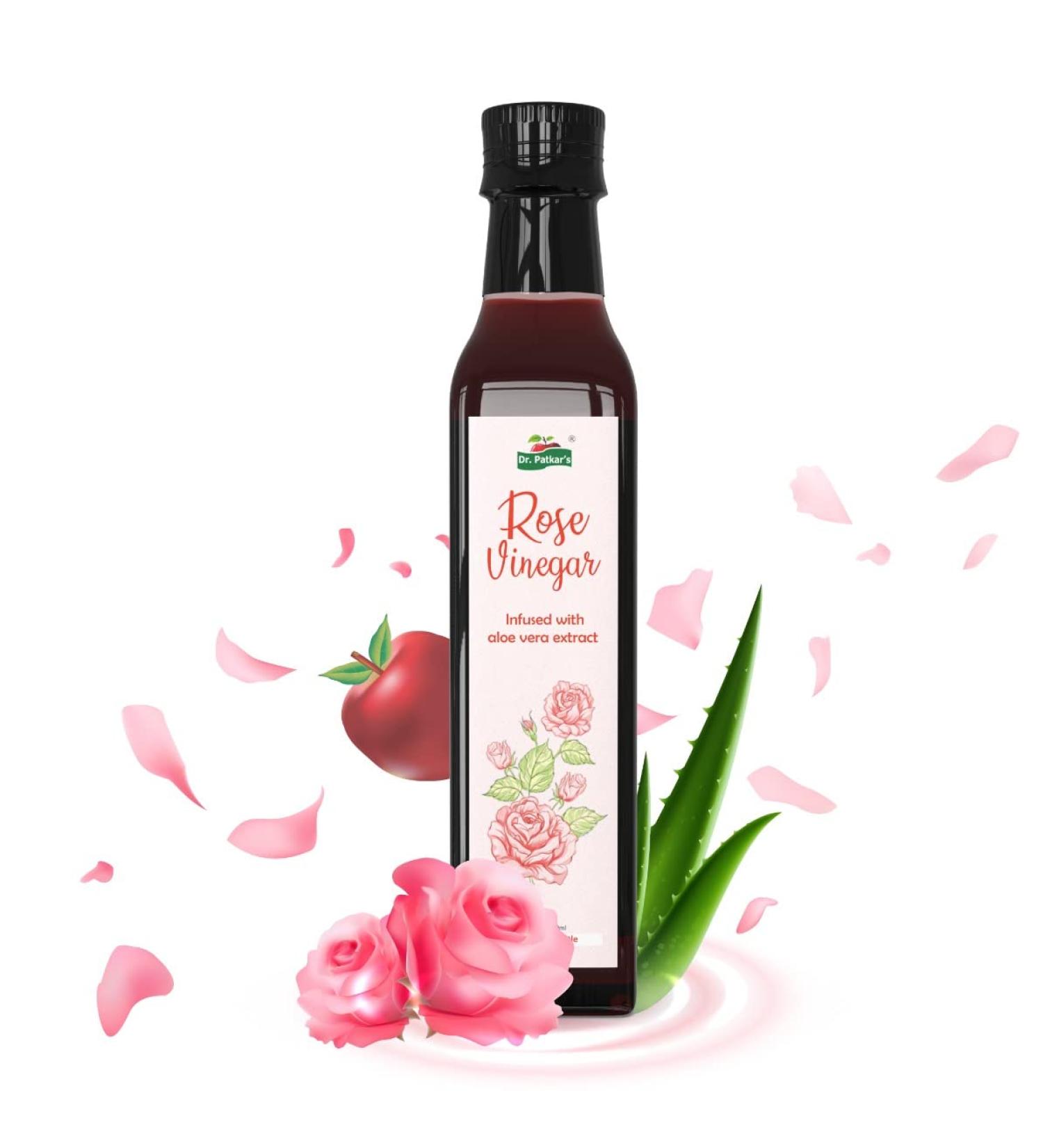 Rose Vinegar Infused With ACV 250 ml (8.45 OZ) By Dr. Patkar's - Buy Online on GoSupps.com