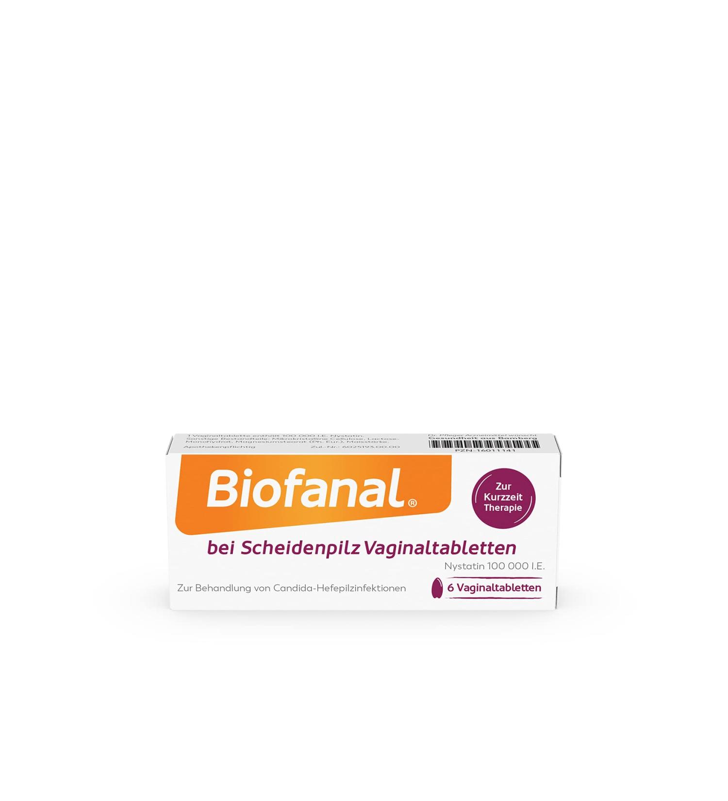 Biofanal Vaginal Tablets for Fungal Infections - Nystatin 6 Tablets - Effective Relief - Buy Online on GoSupps.com