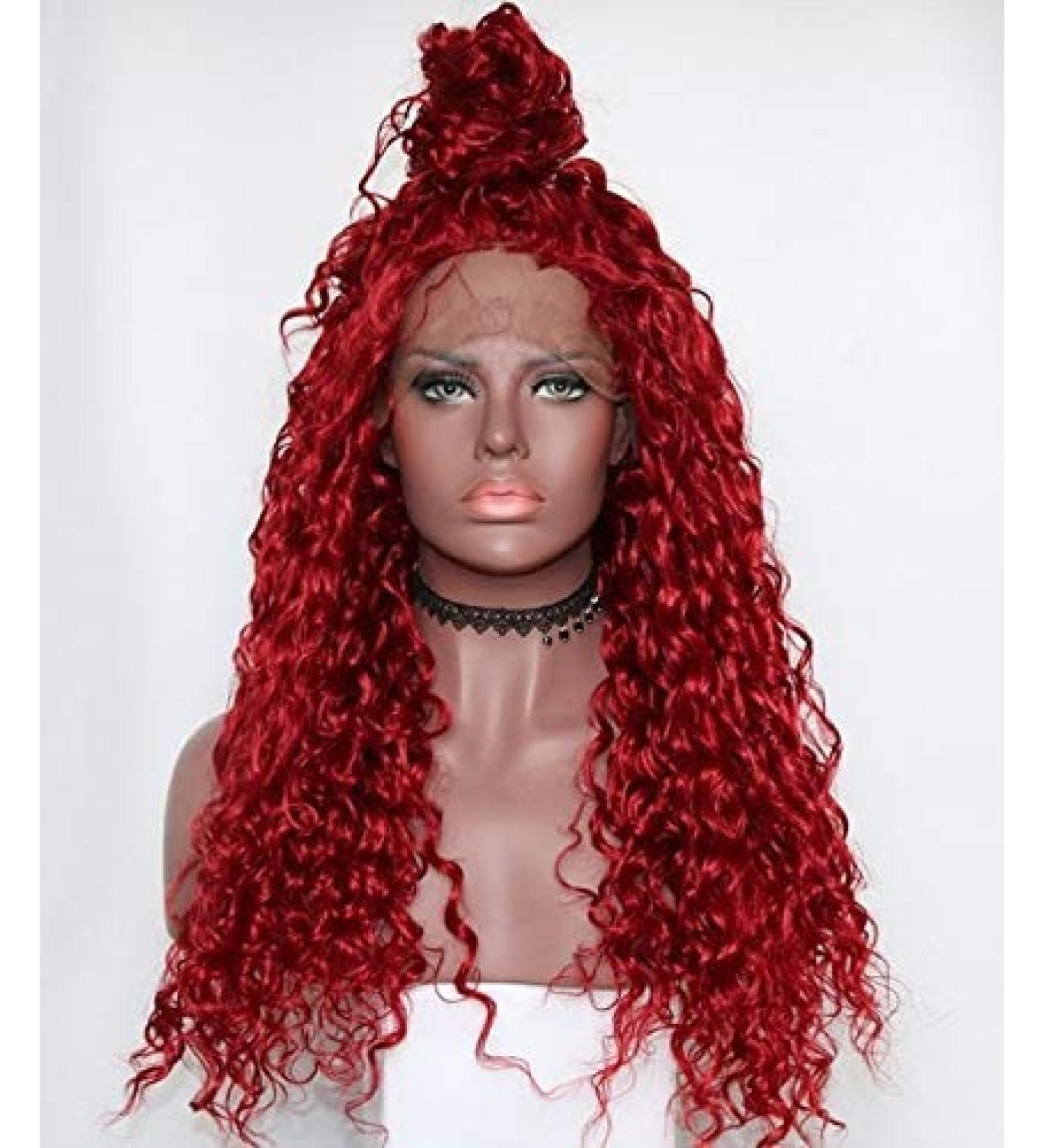 Sunnybluee Fantasy Beauty Black Water Wave Synthetic Lace Front Wig - Heat Resistant Loose Curly Half Hand Tied Wigs with Bay Hair for Stunning Looks - Buy Online on GoSupps.com