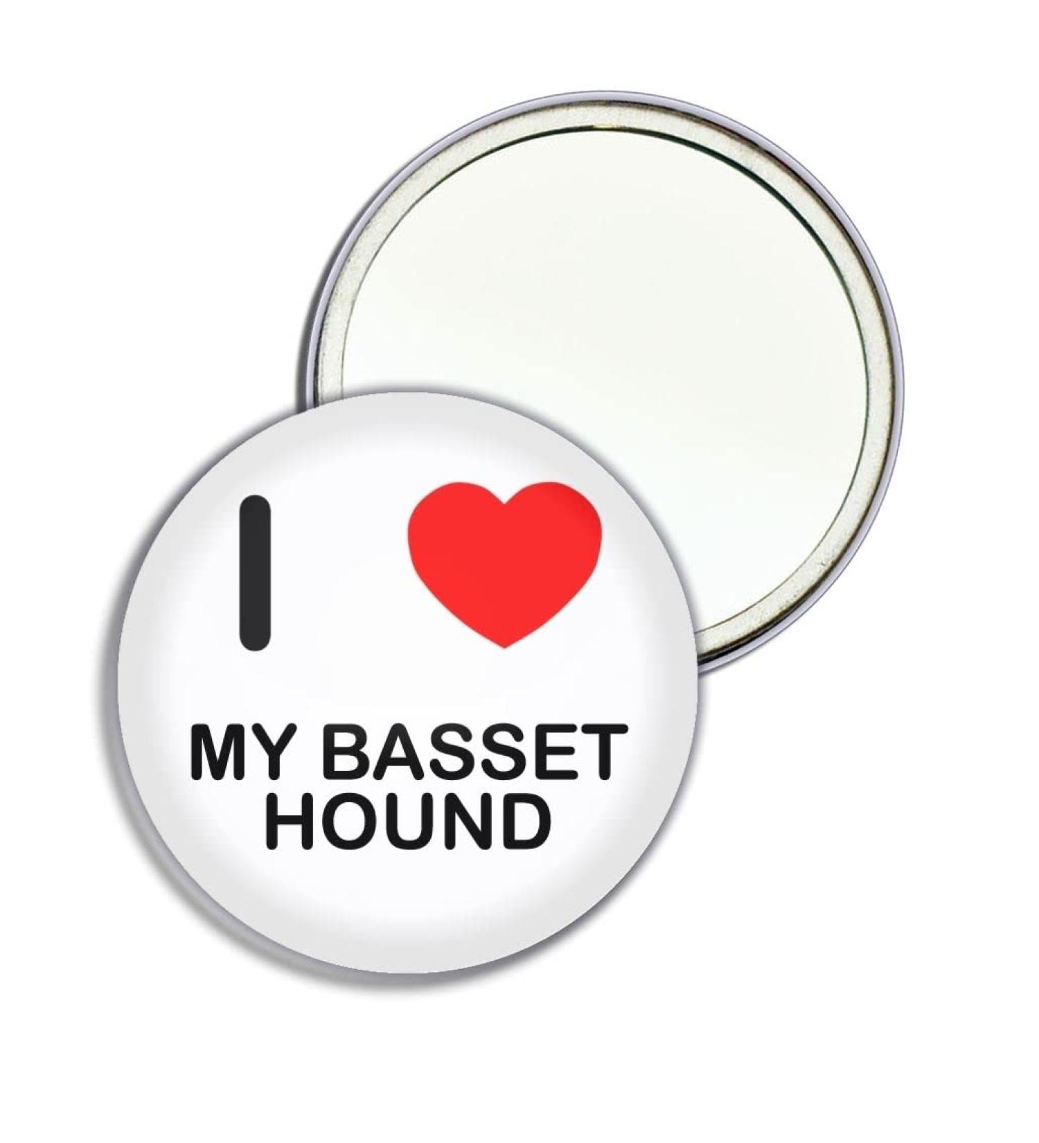 I Love My Basset Hound - 55mm Round Compact Mirror - Buy Online on GoSupps.com
