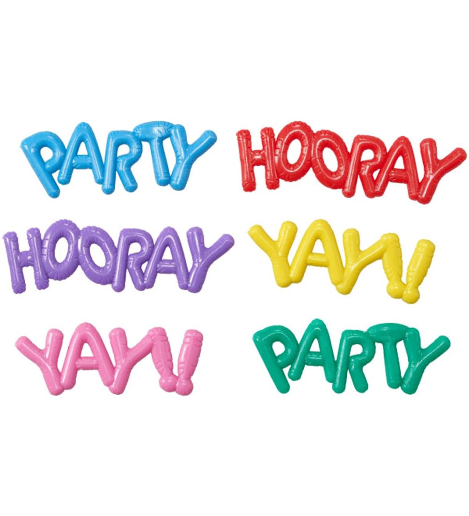 Bright Balloon Words Birthday Party Cupcake Layons Picks Toppers - 24 pc - Buy Online on GoSupps.com