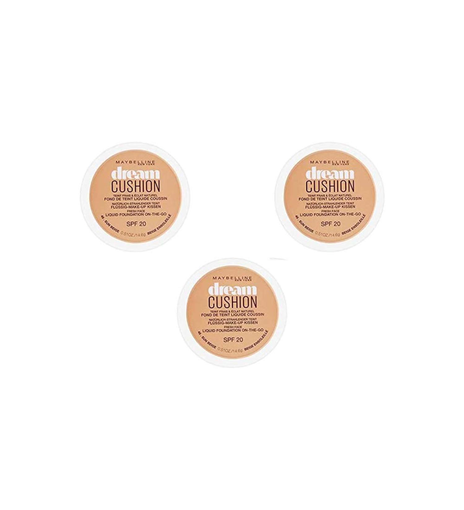 Maybelline New York Paris Dream Cushion Liquid Foundation - 48 Sunny Beige Pack of 3 - Buy Online on GoSupps.com
