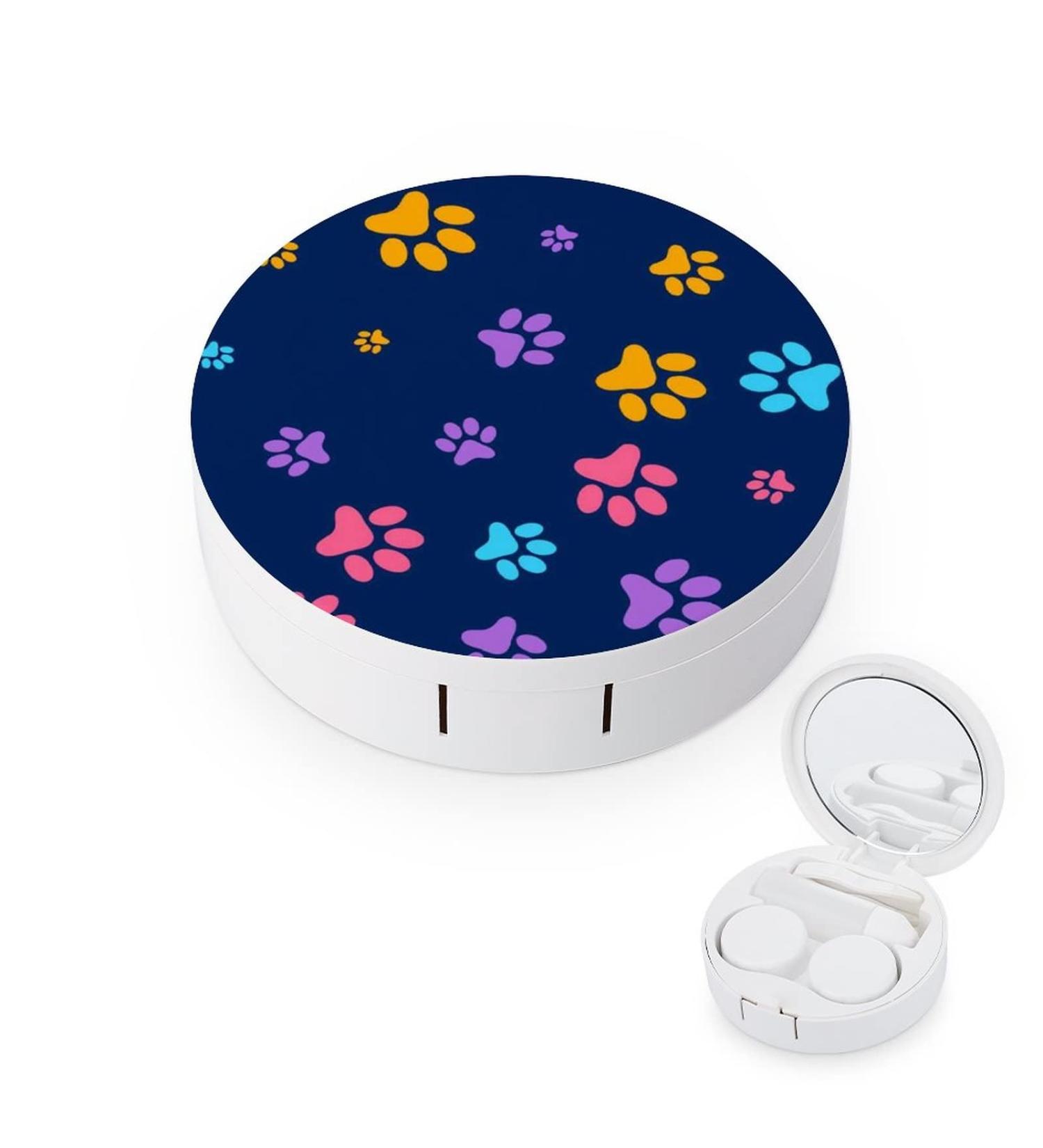 Buy Bagea-Ka Animal Paw Print Contact Lens Case - Eye Care Kit with Tweezers & Solution Bottle for Travel | International Shipping Available - Buy Online on GoSupps.com