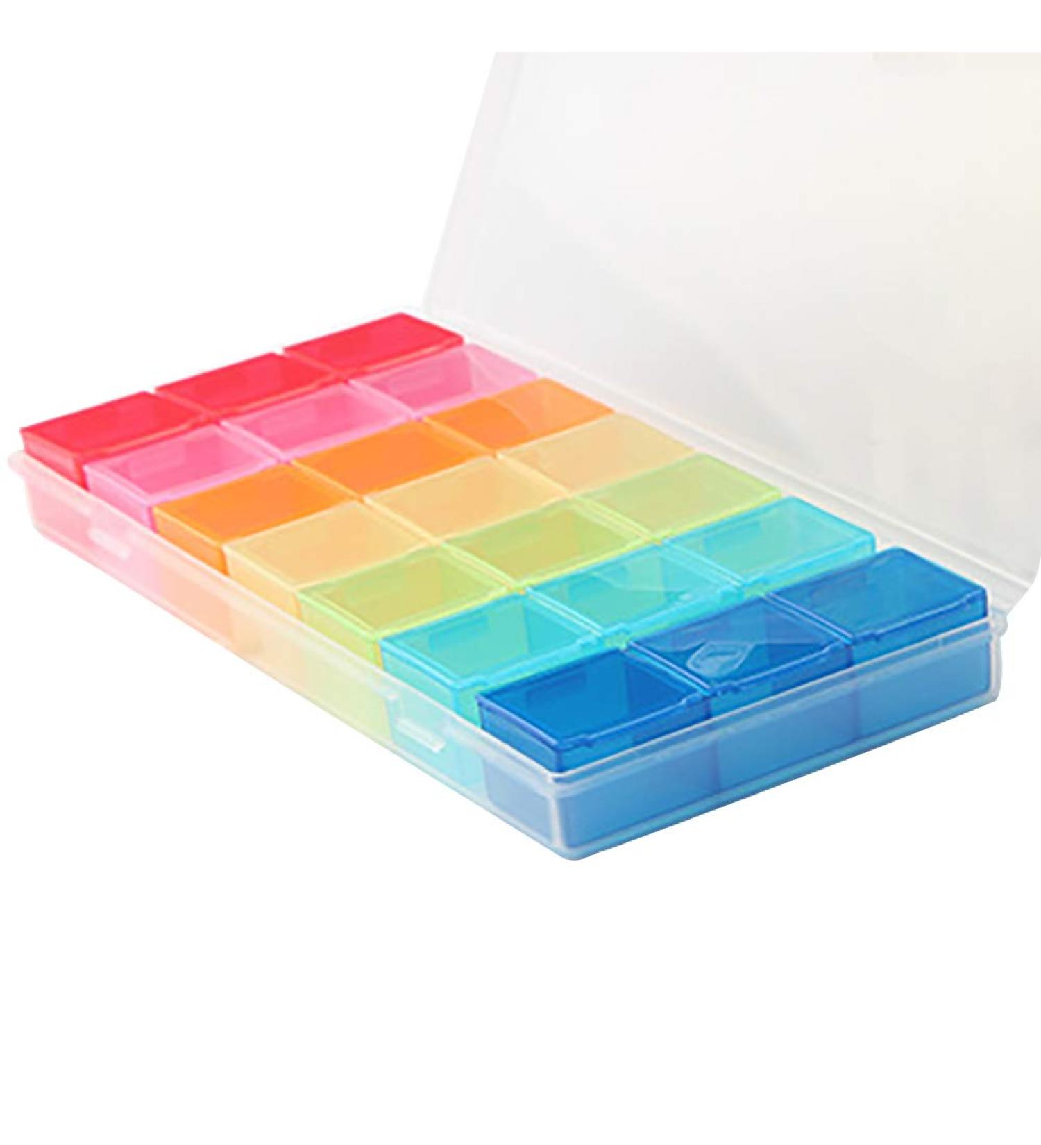 21-Compartment Rainbow Pill Organizer | Weekly Pill Box for 7 Days | Memo Pill Case for Easy Medication Storage - Buy Online on GoSupps.com